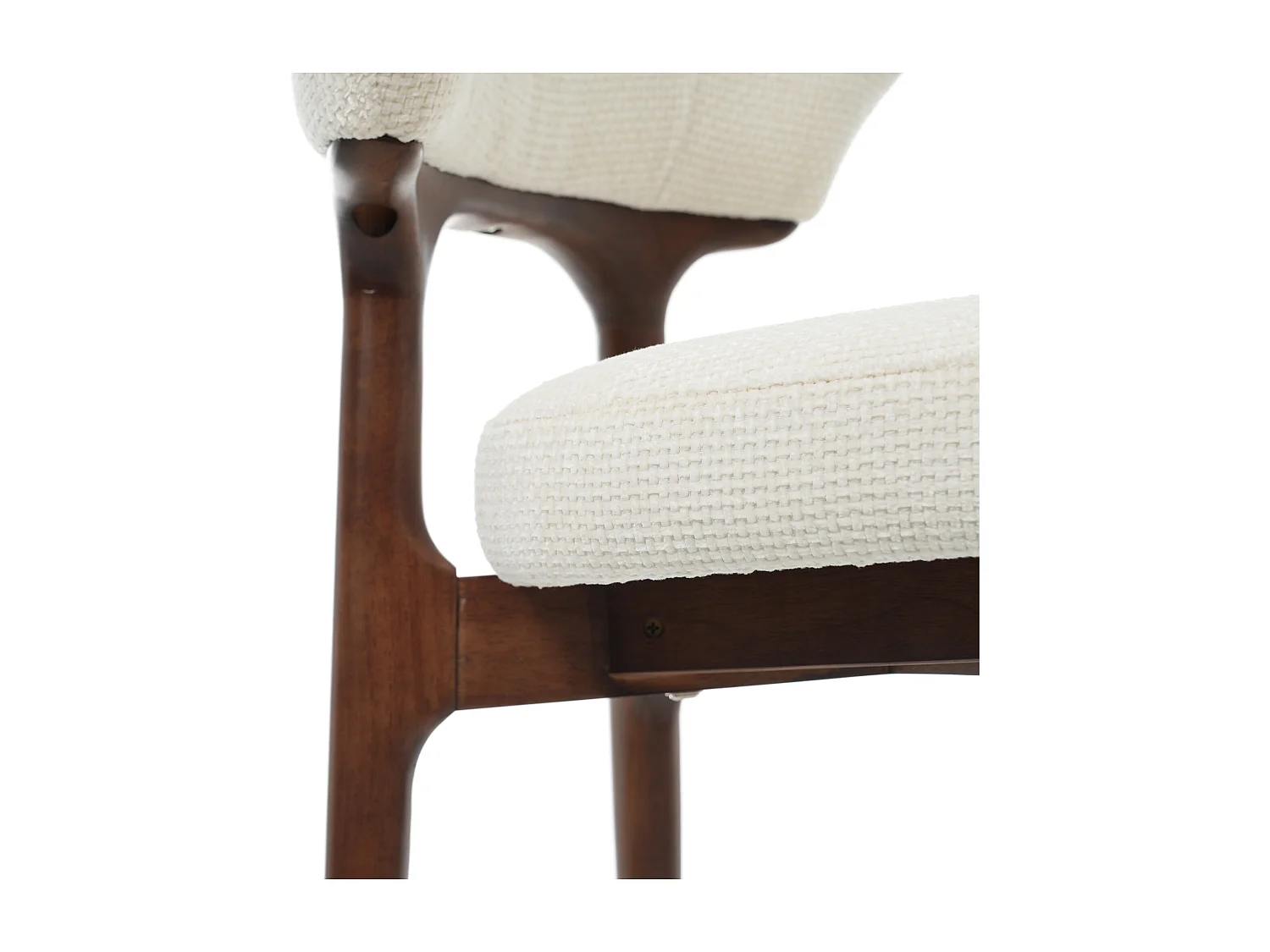 Set van 6 massief houten eetkamerstoelen - 53 x 58,5 x 75 cm - Moderne stijl - fluweel - beige