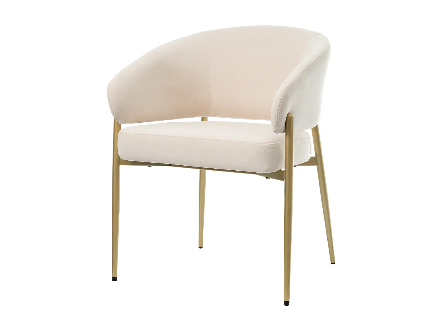 Set van 2 eetkamerstoelen - 58 x 61 x 78 cm - Moderne stijl - gouden poten - fluweel - beige