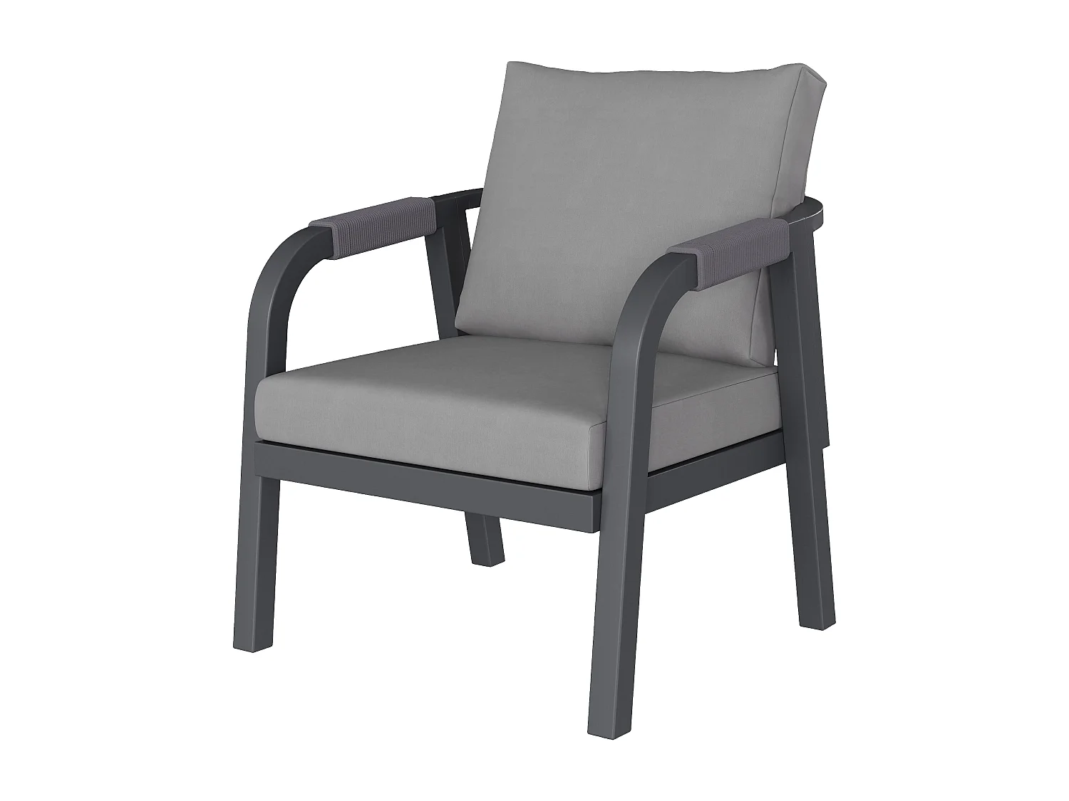 8-persoons tuinset - met geweven armleuningen en rugleuningen + bank + tafel + 2 fauteuils - metaal - grijs