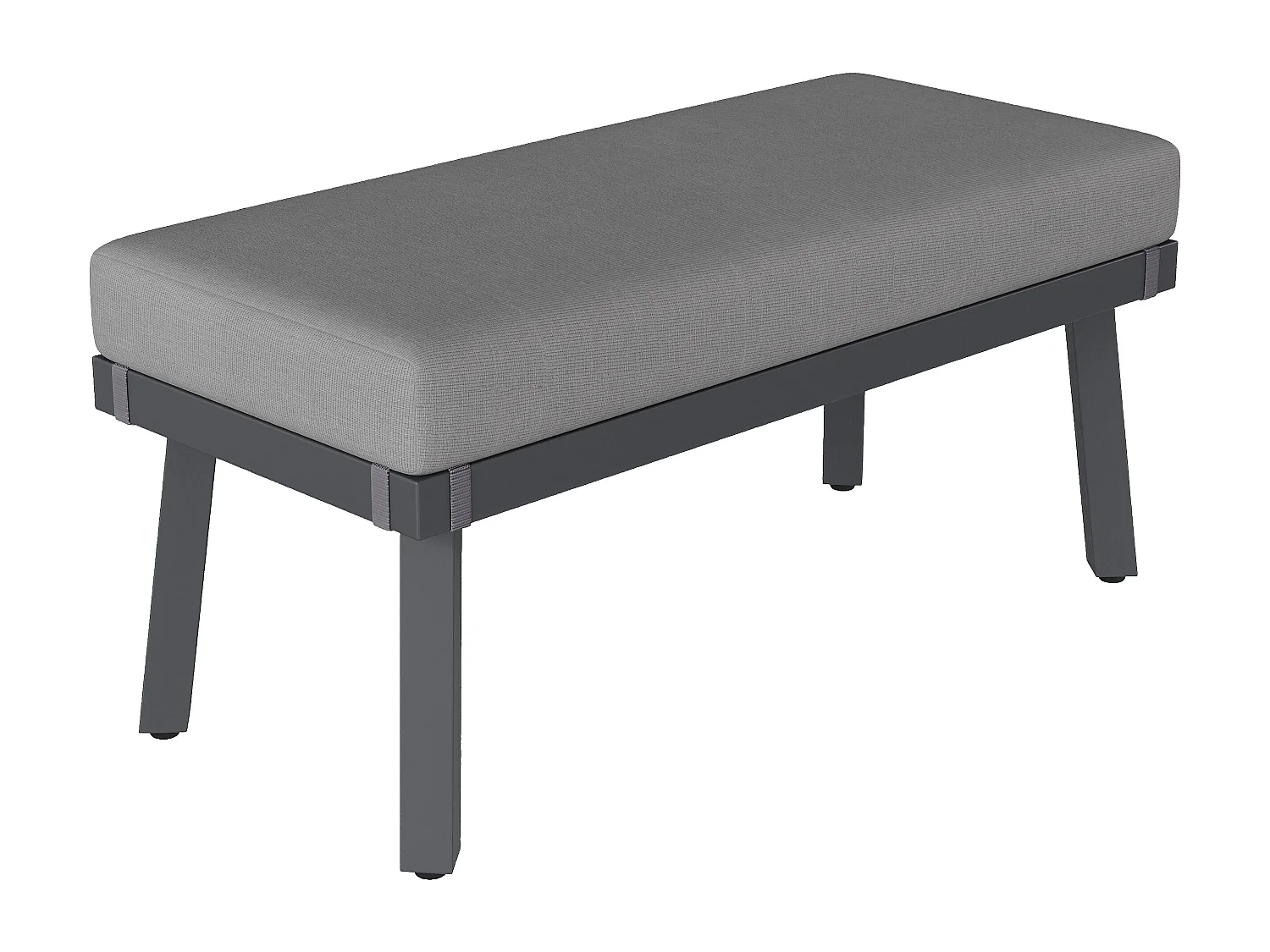 8-persoons tuinset - met geweven armleuningen en rugleuningen + hoekbank + tafel + zitbank - metaal - grijs