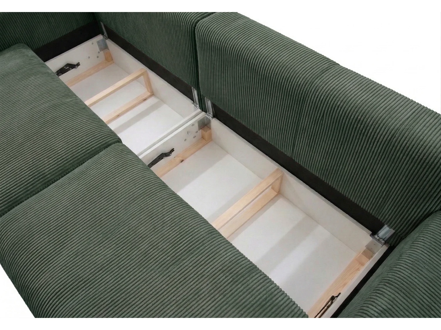 Canapé d’angle convertible BOND 2-en-1 230x150 cm, en tissu POSO 14 vert bouteille