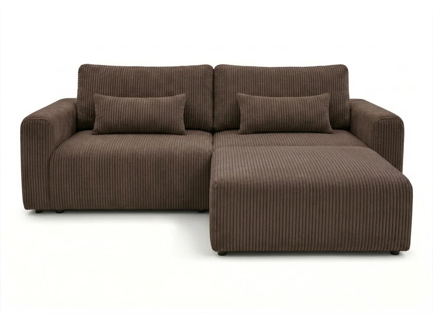 Canapé d’angle convertible BOND 2-en-1 230x150 cm, en tissu POSO 6 marron