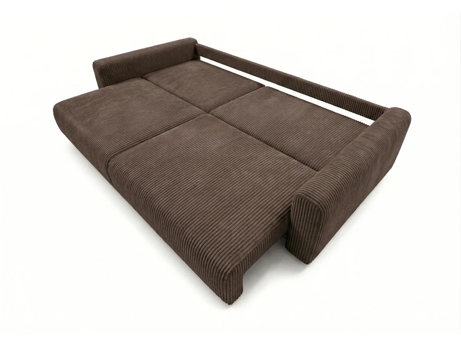 Canapé d’angle convertible BOND 2-en-1 230x150 cm, en tissu POSO 6 marron