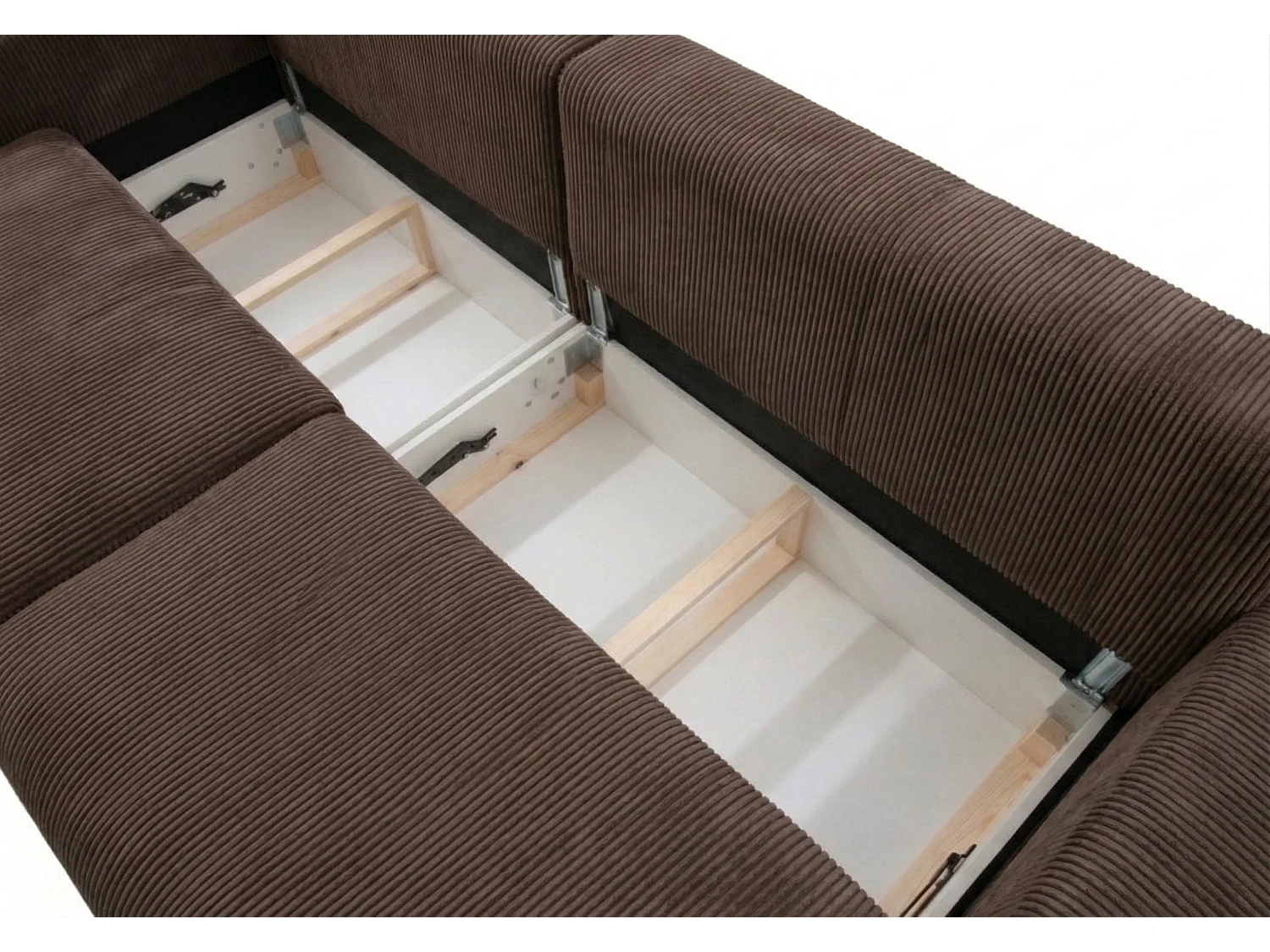 Canapé d’angle convertible BOND 2-en-1 230x150 cm, en tissu POSO 6 marron
