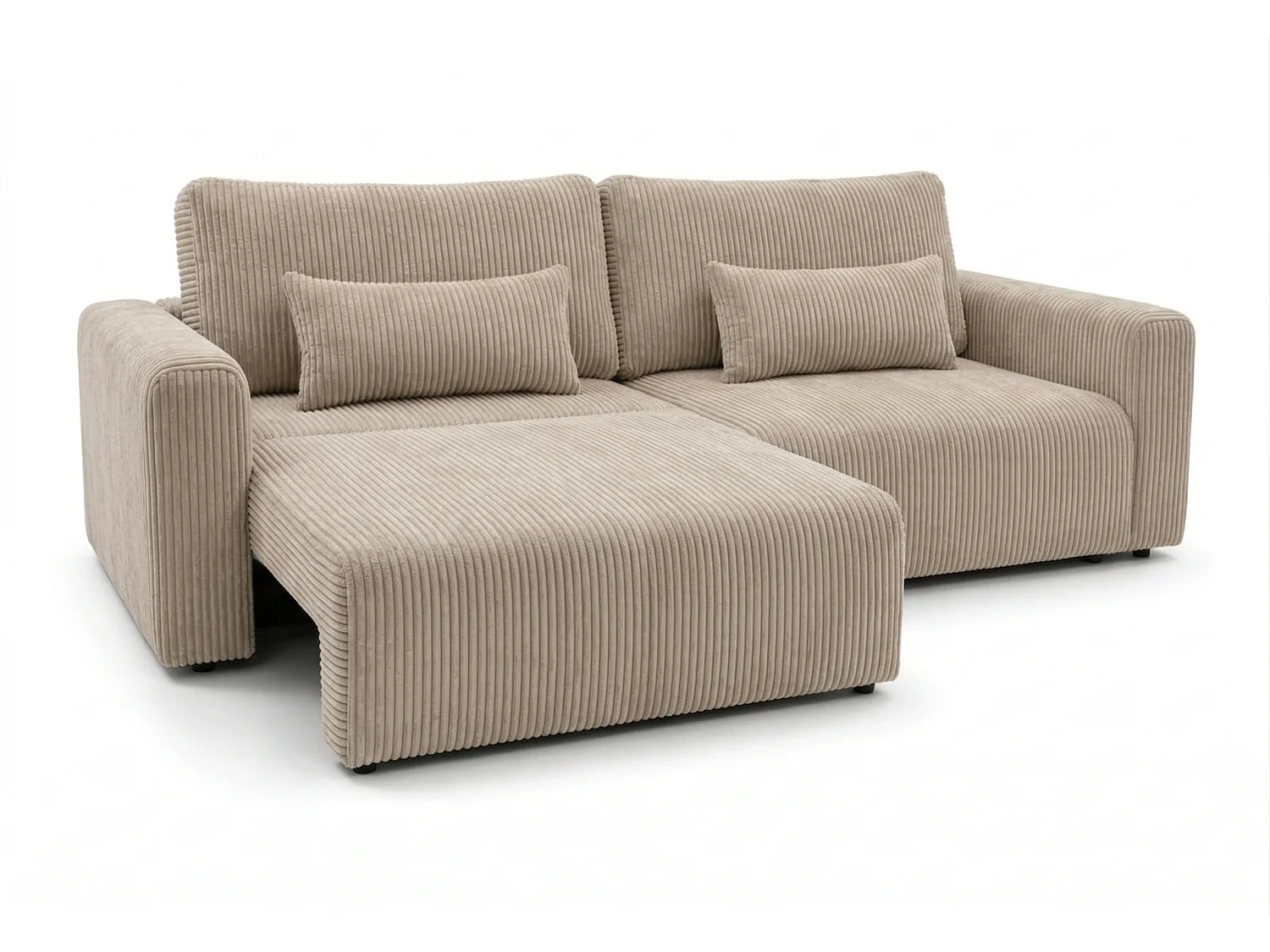 Canapé d’angle convertible BOND 2-en-1 230x150 cm, en tissu POSO 2 crème