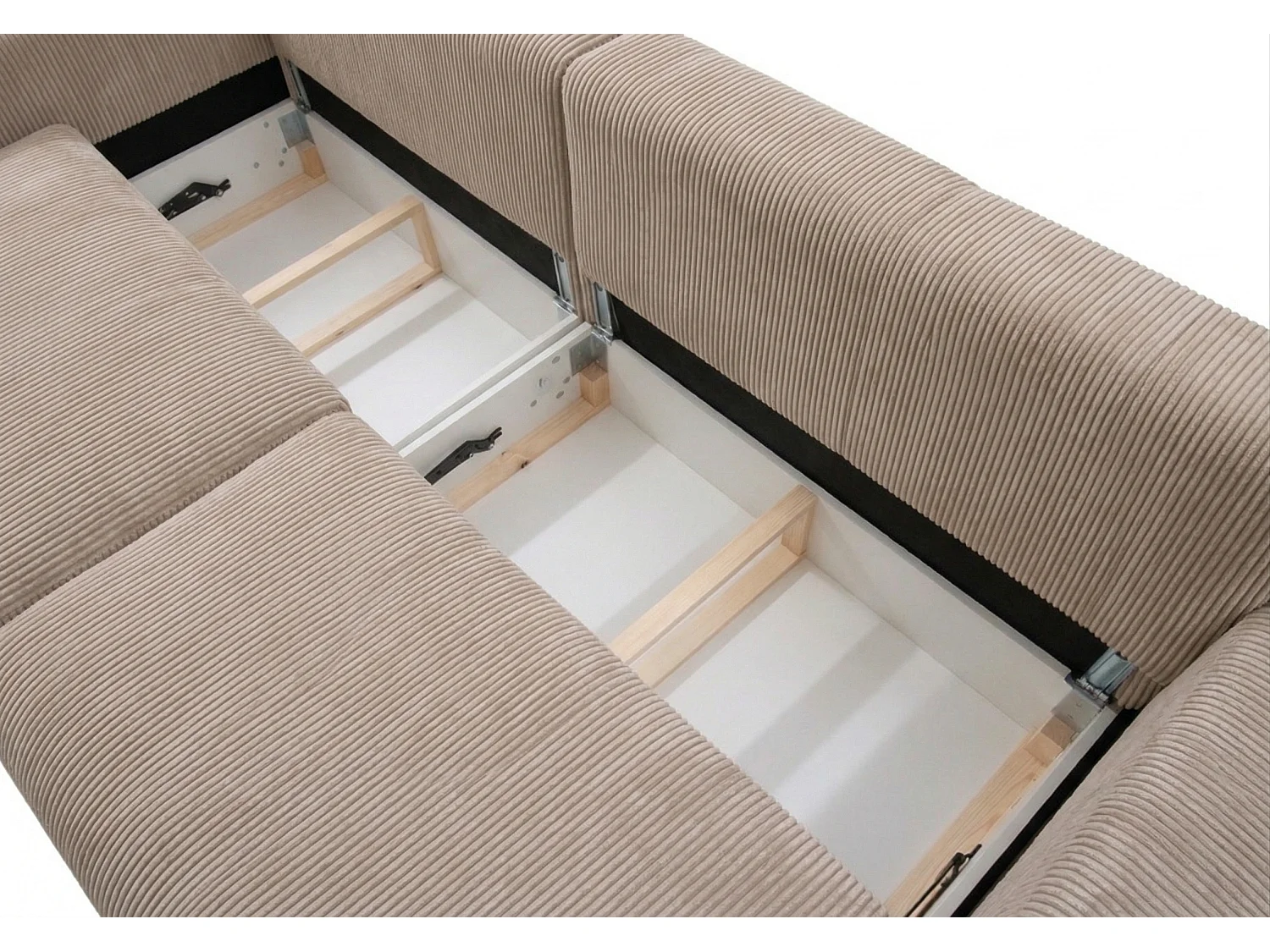 Canapé d’angle convertible BOND 2-en-1 230x150 cm, en tissu POSO 2 crème