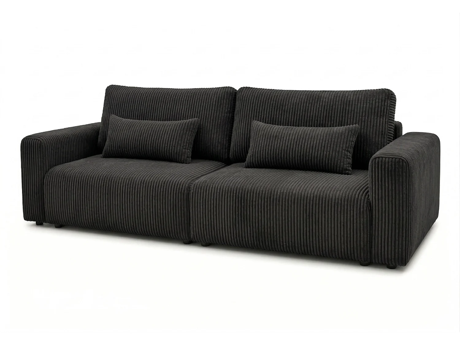 Canapé d’angle convertible BOND 2-en-1 230x150 cm, en tissu POSO 135 noir