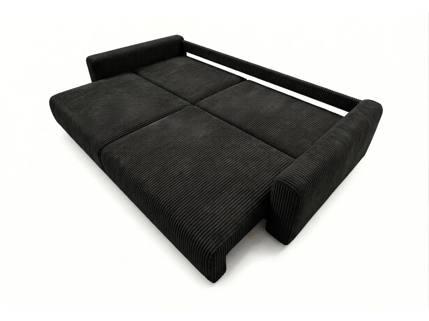 Canapé d’angle convertible BOND 2-en-1 230x150 cm, en tissu POSO 135 noir