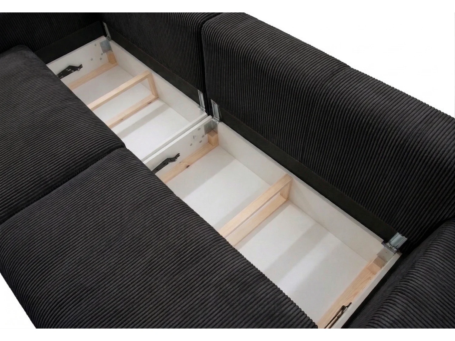 Canapé d’angle convertible BOND 2-en-1 230x150 cm, en tissu POSO 135 noir