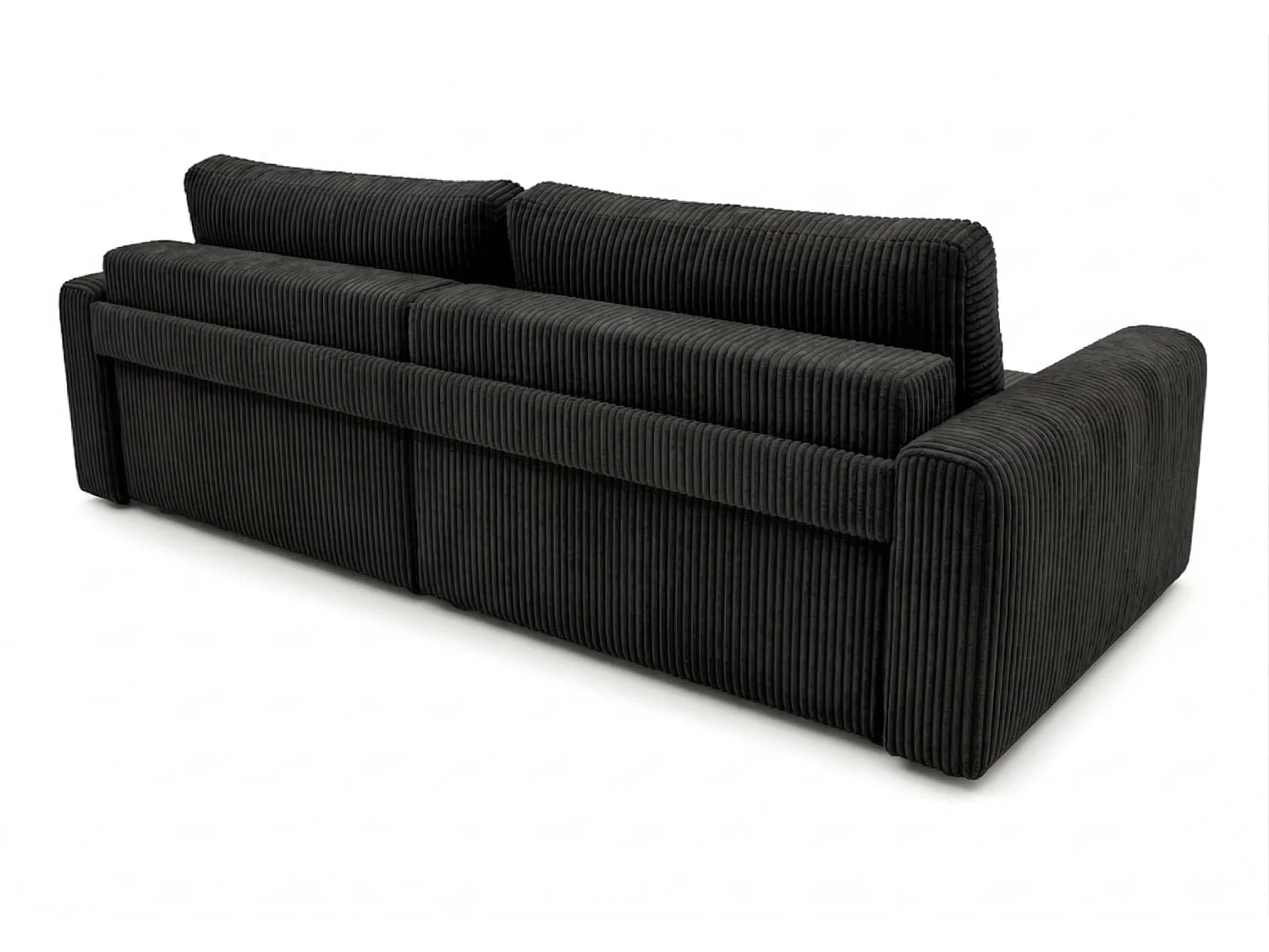 Canapé d’angle convertible BOND 2-en-1 230x150 cm, en tissu POSO 135 noir
