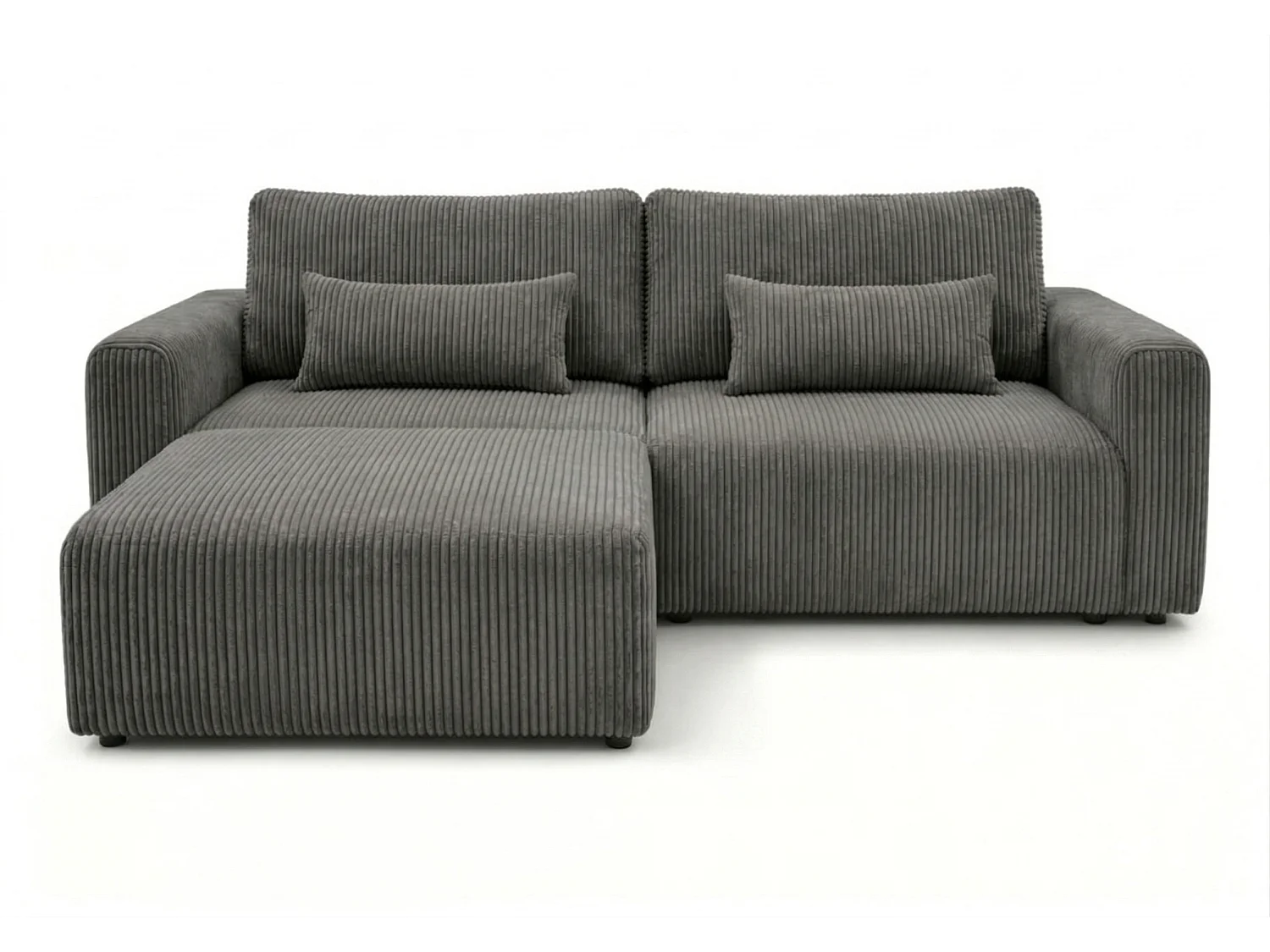 Canapé d’angle convertible BOND 2-en-1 230x150 cm, en tissu POSO 115 gris