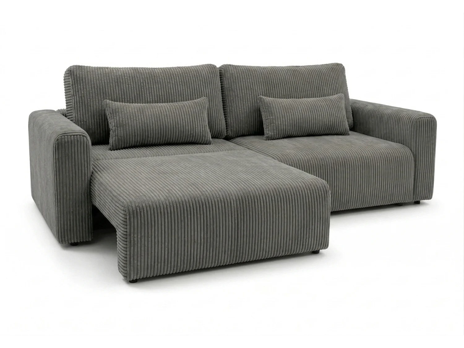 Canapé d’angle convertible BOND 2-en-1 230x150 cm, en tissu POSO 115 gris