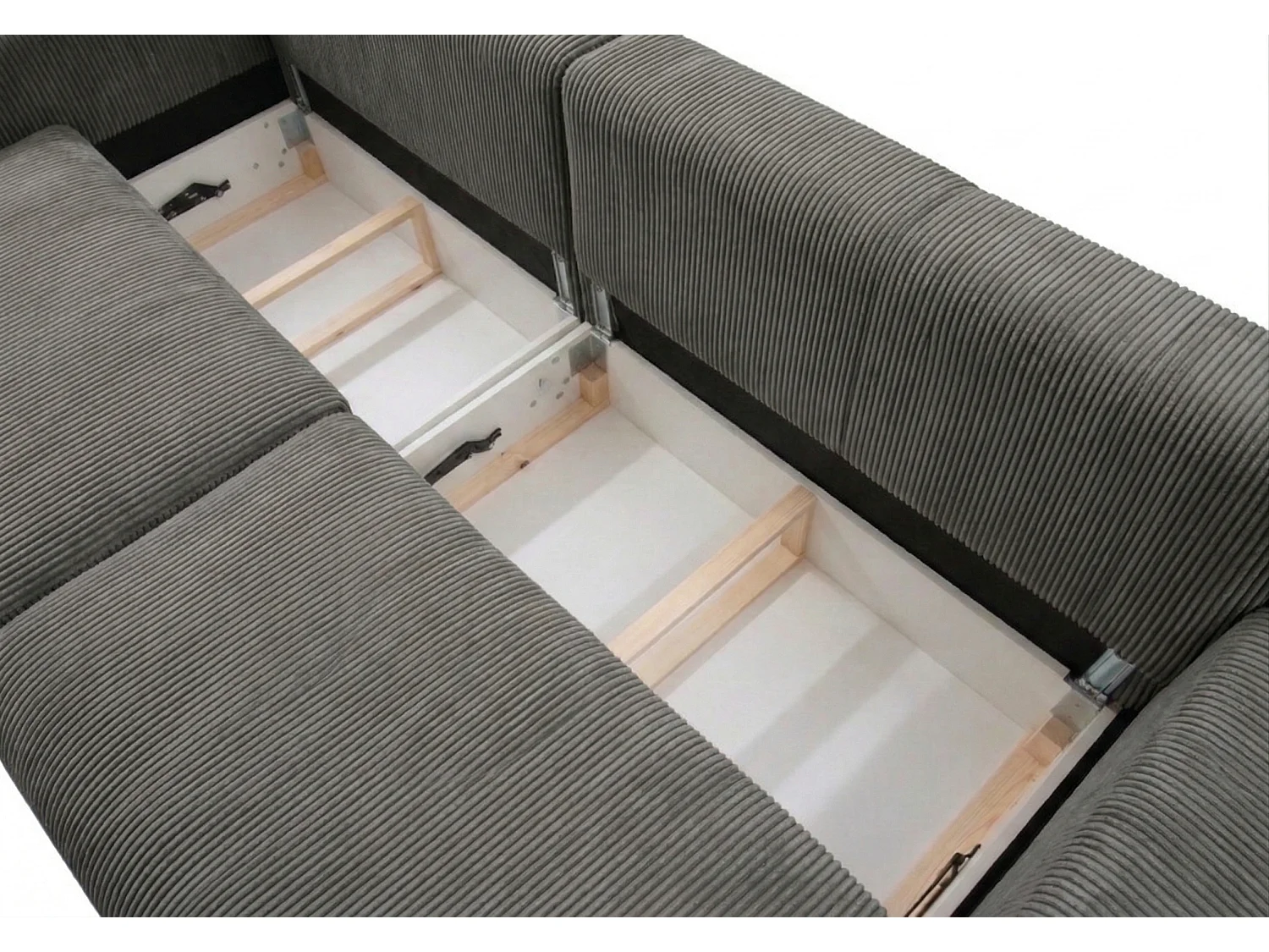 Canapé d’angle convertible BOND 2-en-1 230x150 cm, en tissu POSO 115 gris