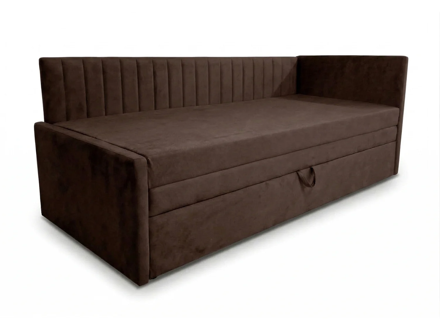 Łóżko dzienne wysuwane 2x90x200cm w tkaninie MANILA 4 brązowej