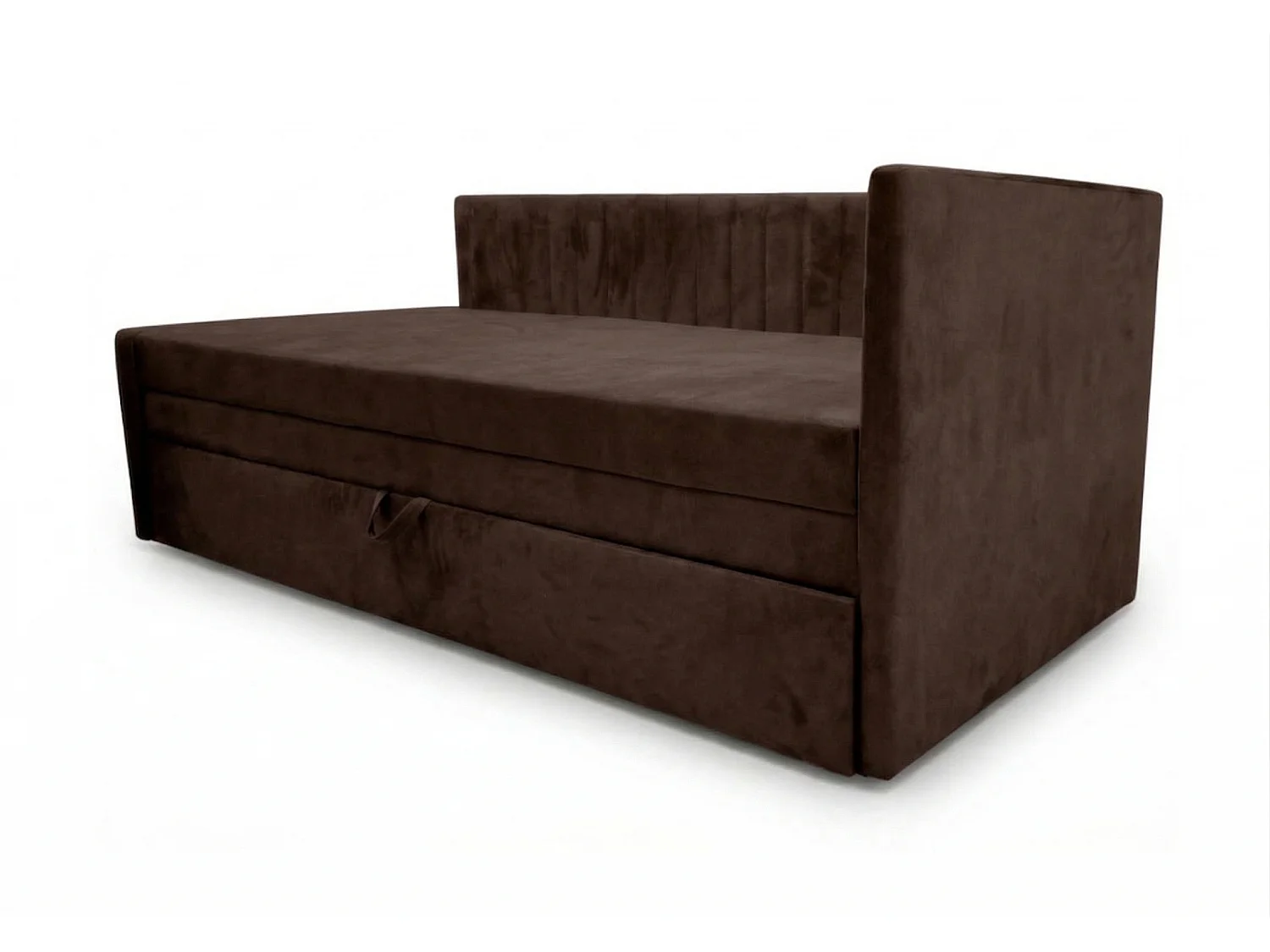 Łóżko dzienne wysuwane 2x90x200cm w tkaninie MANILA 4 brązowej