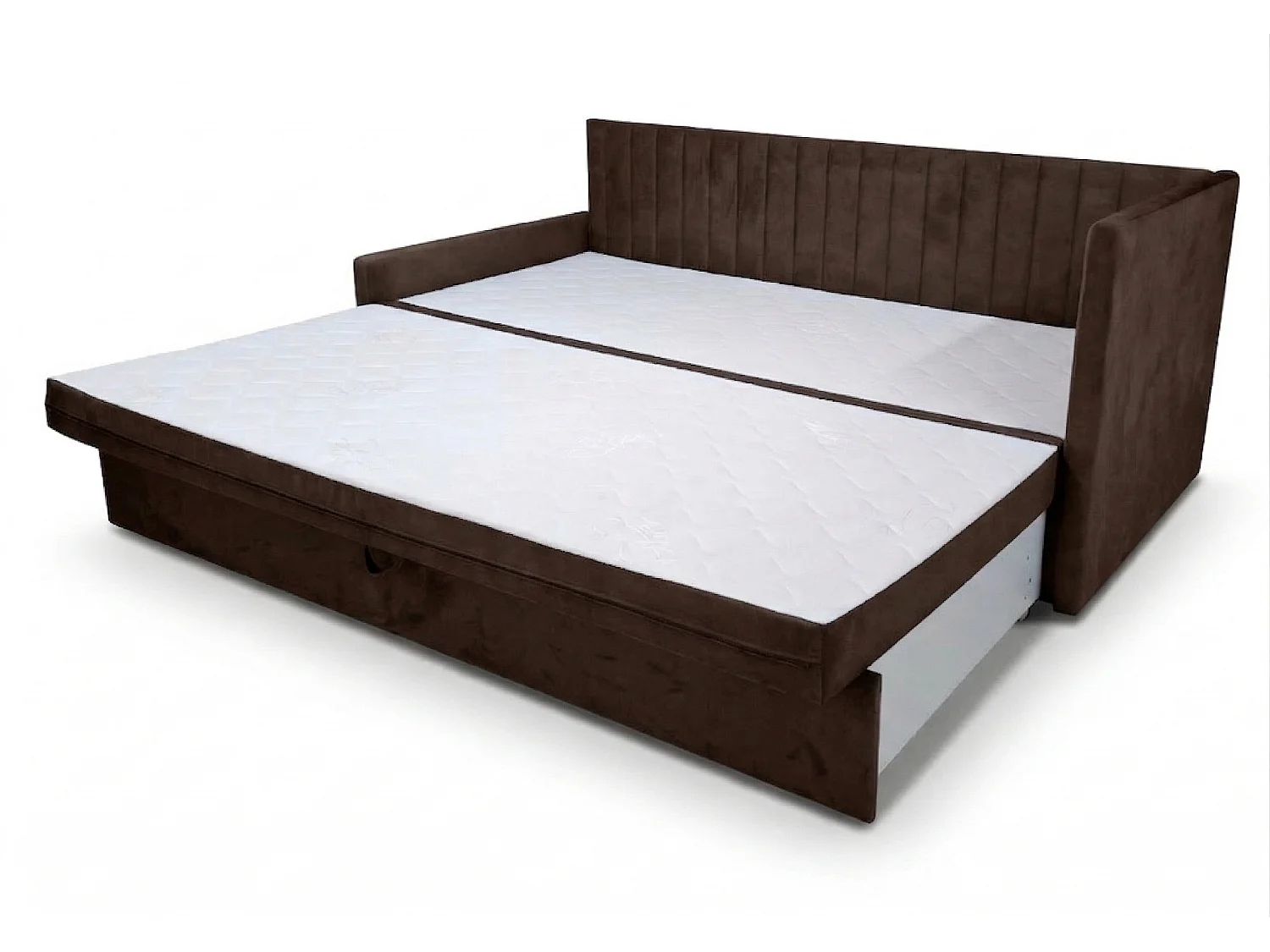 Łóżko dzienne wysuwane 2x90x200cm w tkaninie MANILA 4 brązowej