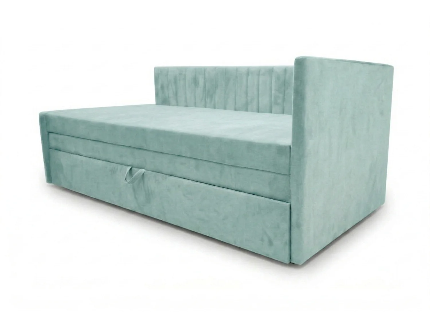 Łóżko dzienne wysuwane 2x90x200cm w tkaninie MANILA 11 jasnoniebieskiej