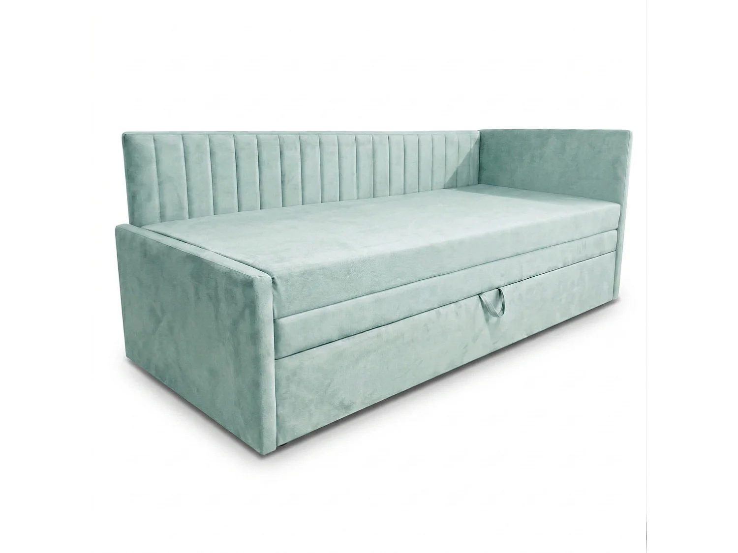 Łóżko dzienne wysuwane 2x90x200cm w tkaninie MANILA 11 jasnoniebieskiej