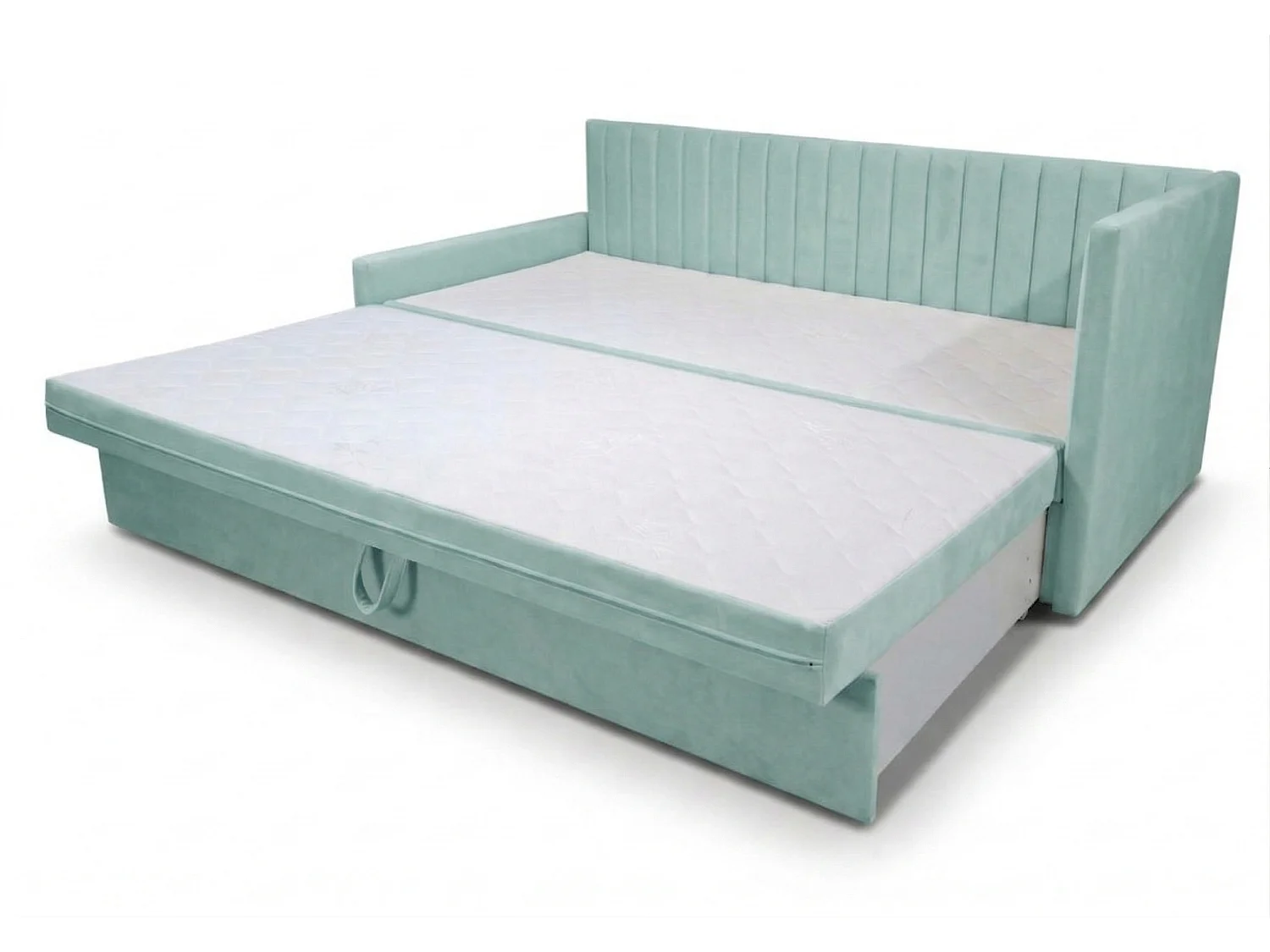 Łóżko dzienne wysuwane 2x90x200cm w tkaninie MANILA 11 jasnoniebieskiej