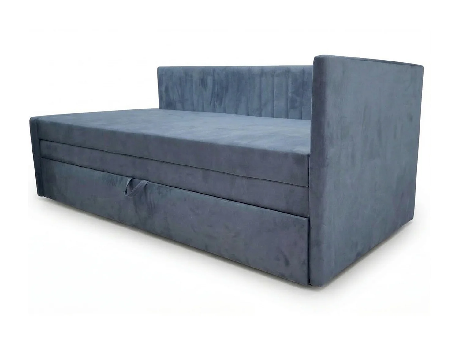 Łóżko dzienne wysuwane 2x90x200cm w tkaninie MANILA 25 ciemnoniebieskiej