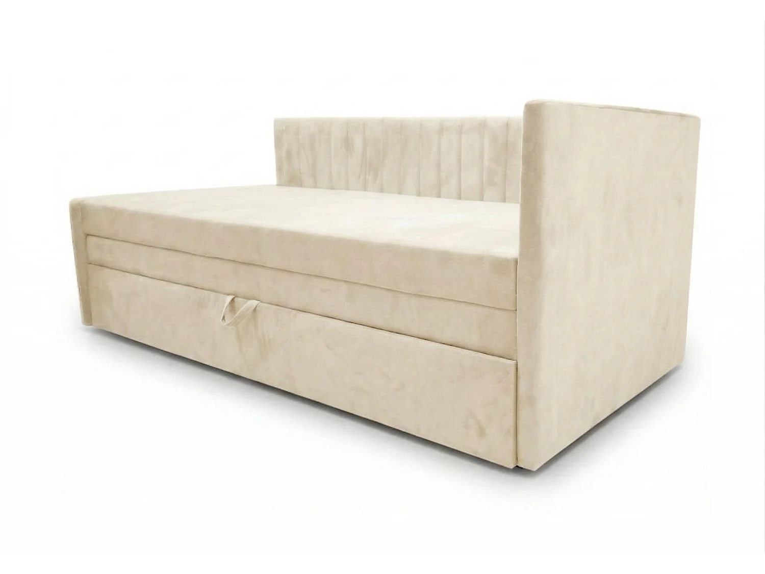 Łóżko dzienne wysuwane 2x90x200cm w tkaninie MANILA 1 kremowej