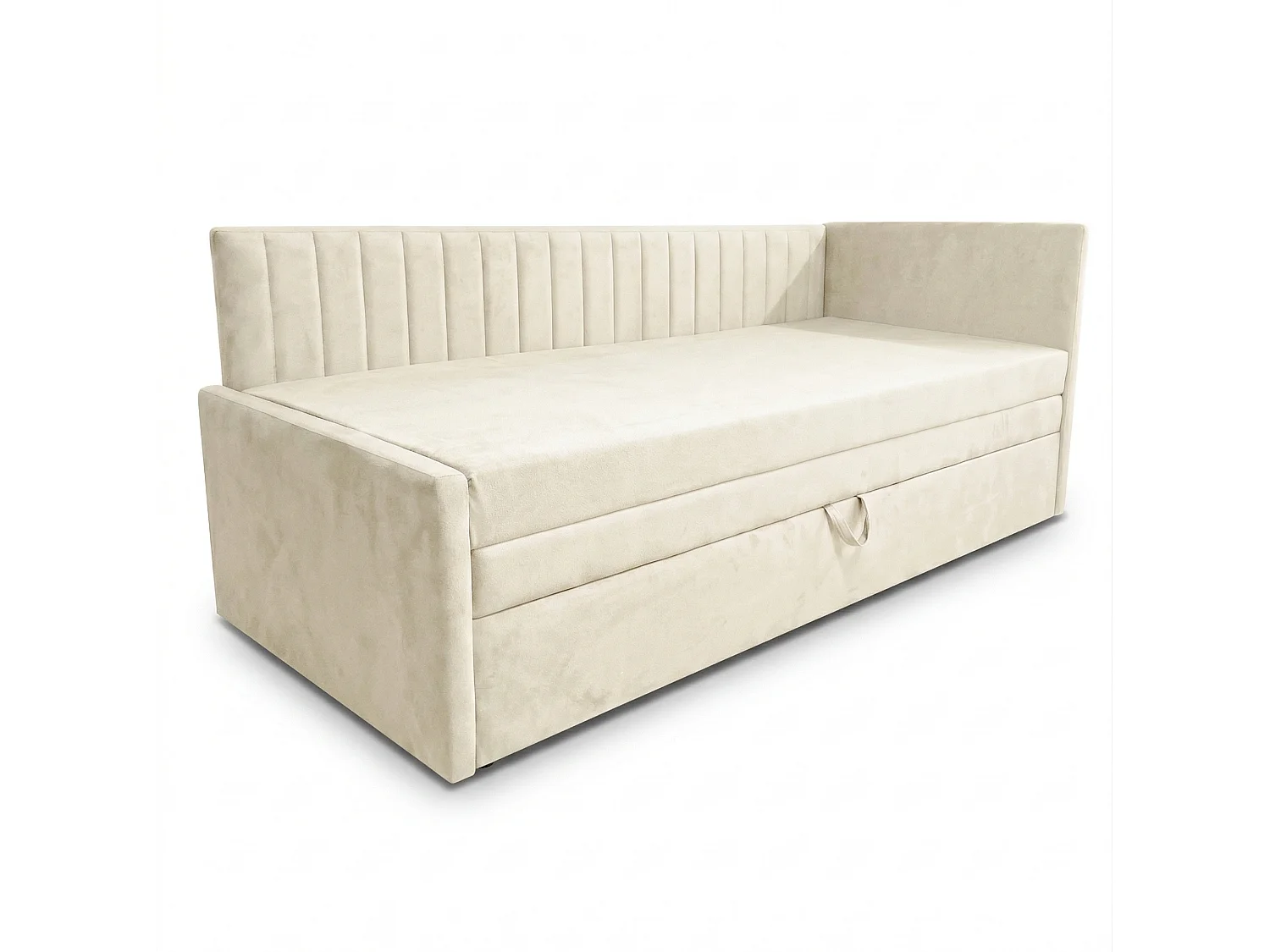 Łóżko dzienne wysuwane 2x90x200cm w tkaninie MANILA 1 kremowej