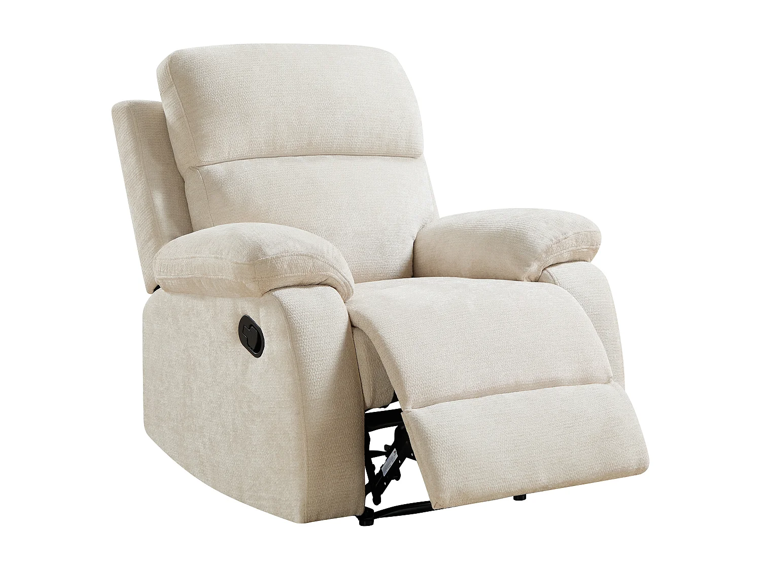 Canapé 3 places et un fauteuil relax en tissu texturé beige TOLZANO
