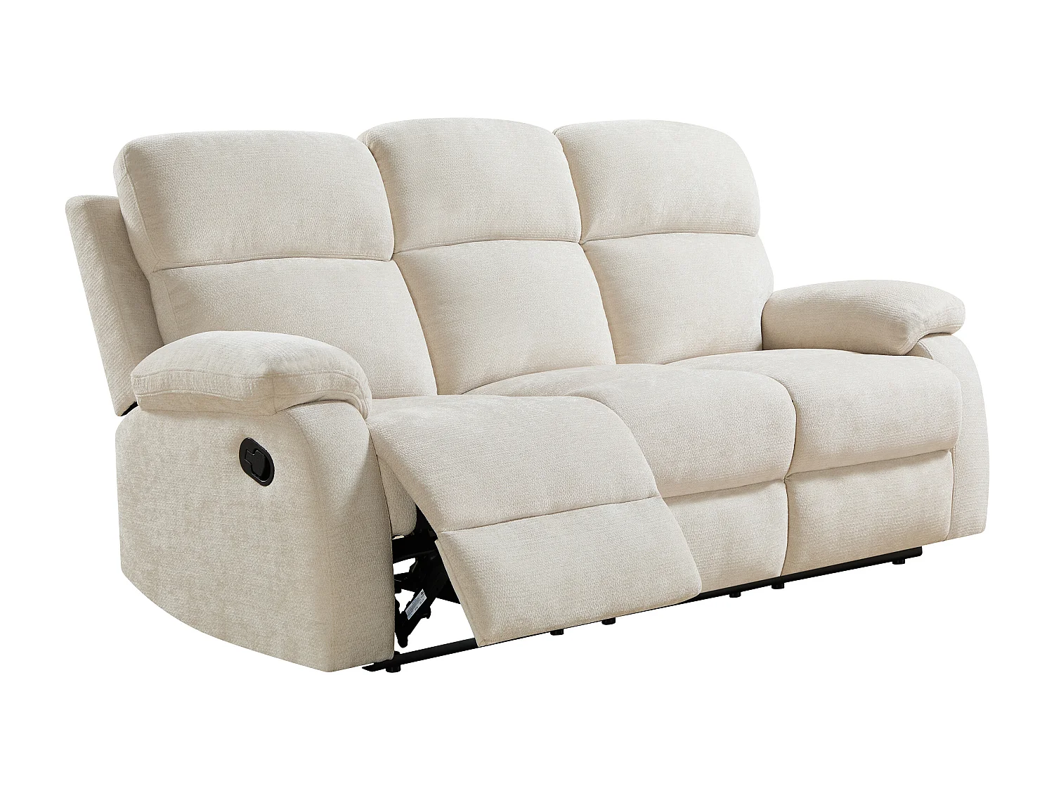 Canapé 3 places et 2 places relax en tissu texturé beige TOLZANO