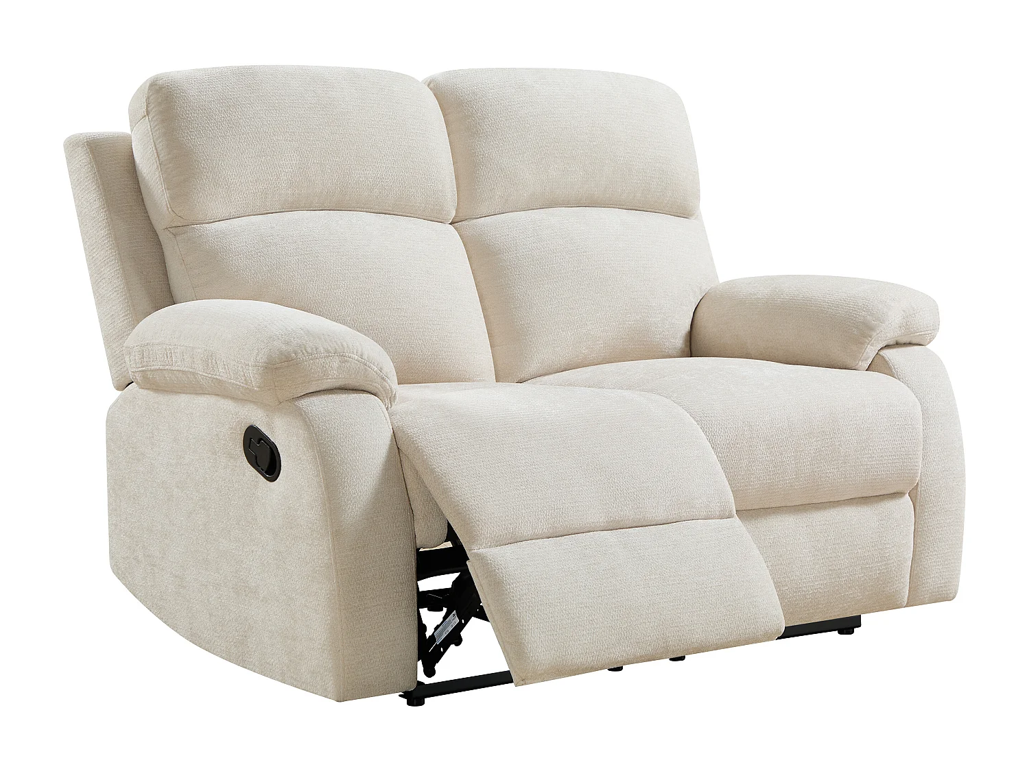 Canapé 3 places, 2 places et un fauteuil relax en tissu texturé beige TOLZANO