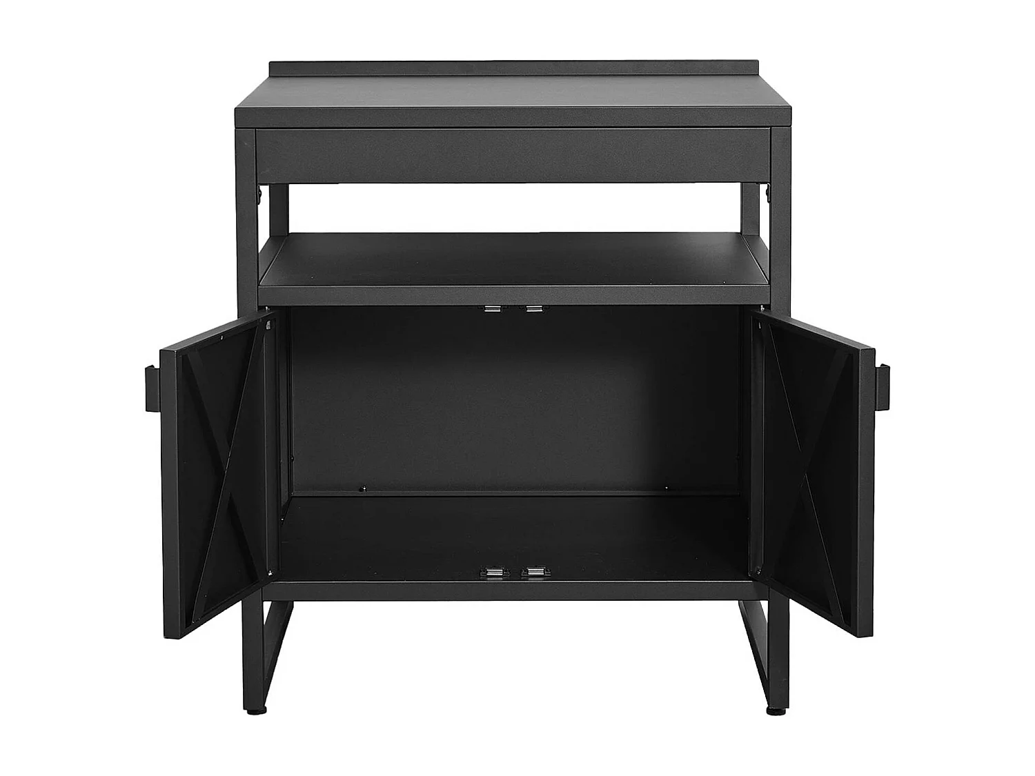 Cuisine extérieure 6 modules acier inoxydable avec barbecue gaz 4 brûleurs noir - Kea