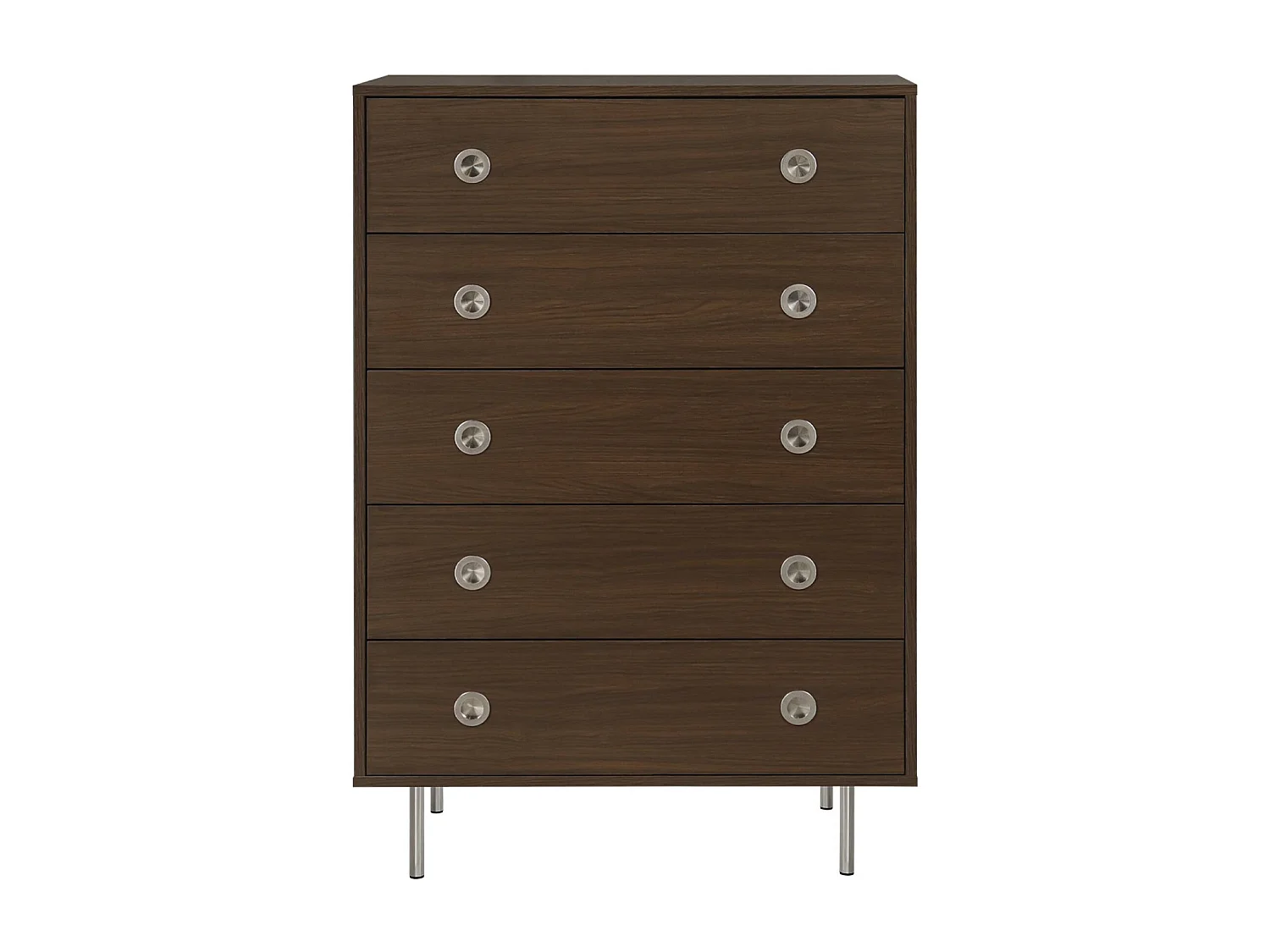 Cassettiera vintage decorata in legno e acciaio inossidabile, 5