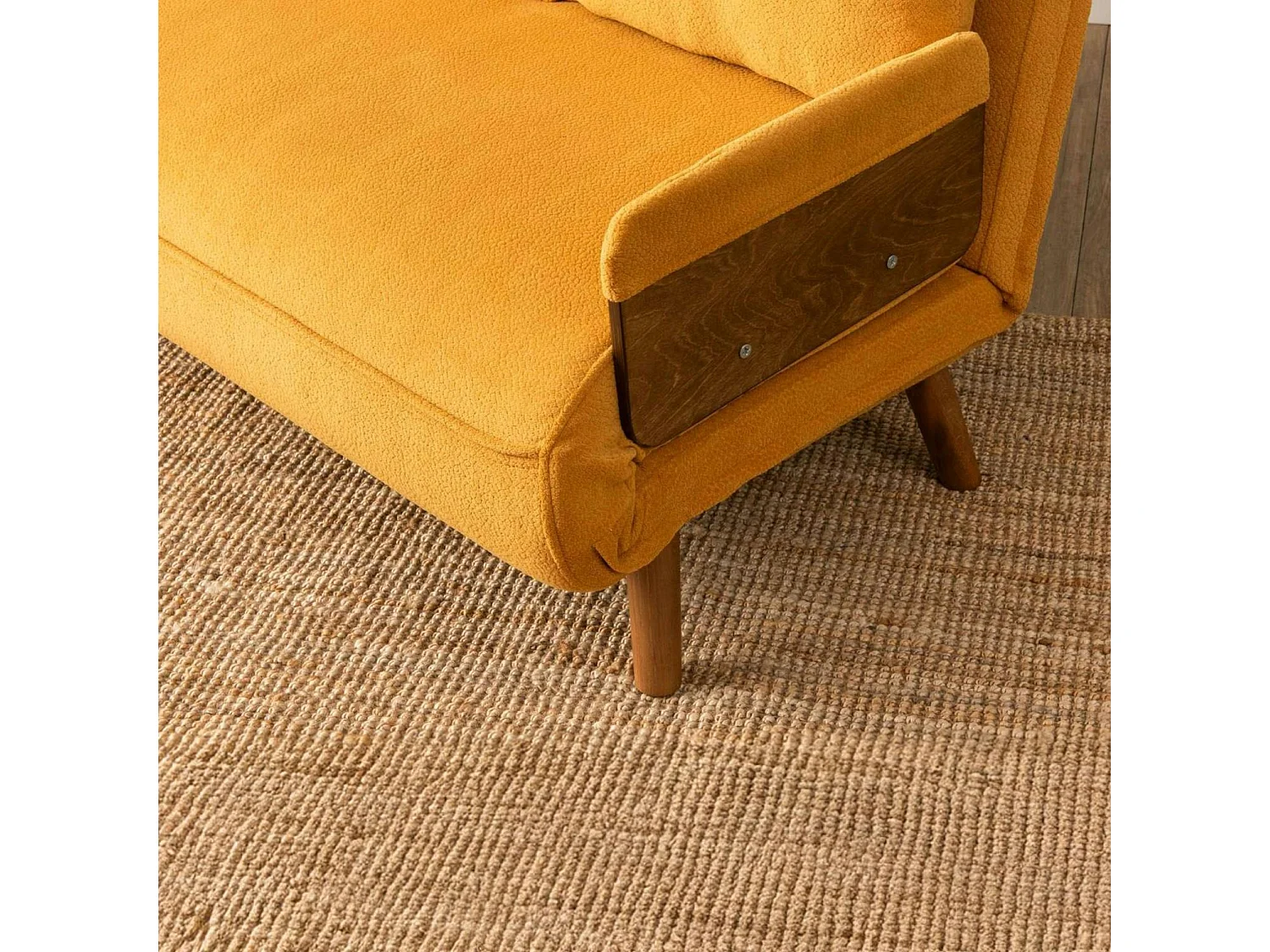 Canapé-lit d'appoint en velours moutarde, 2 places LOJA