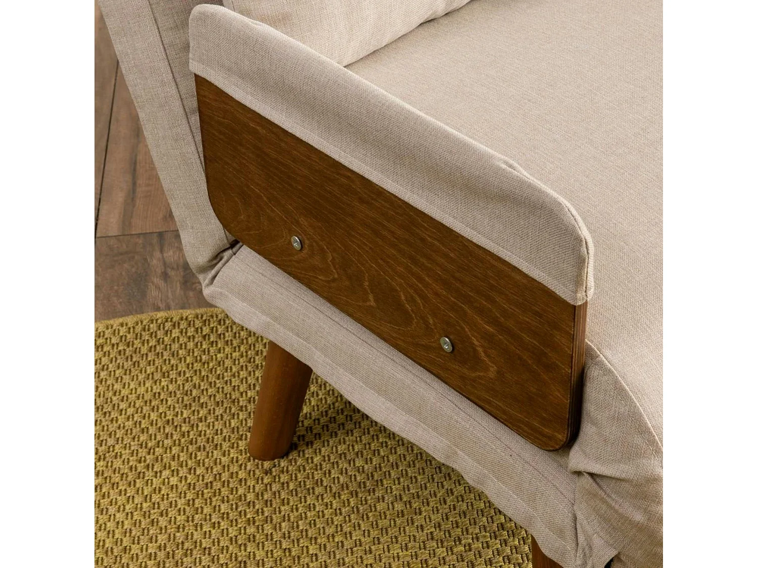 Canapé-lit d'appoint en velours écru, 2 places LOJA