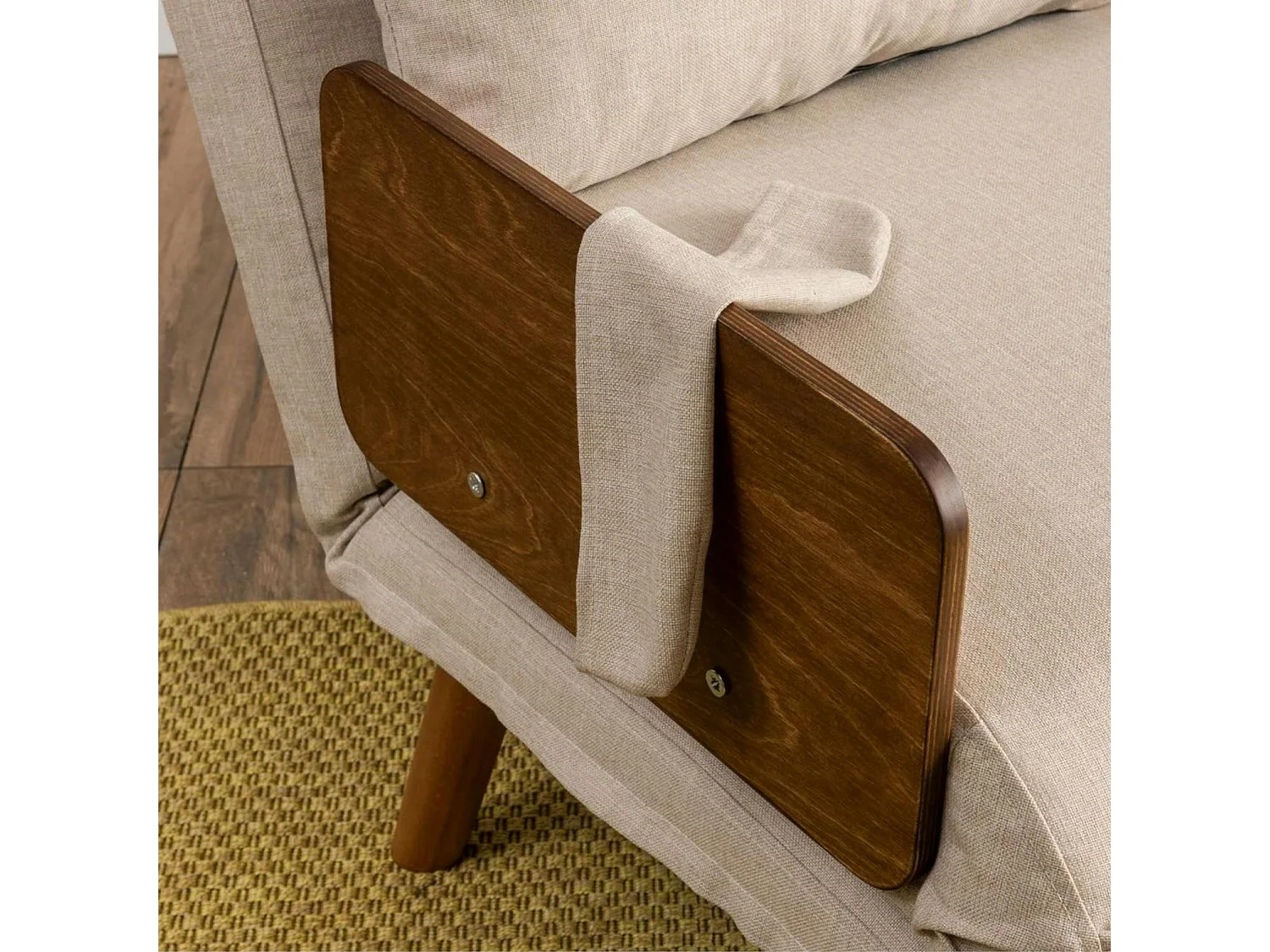 Canapé-lit d'appoint en velours écru, 2 places LOJA