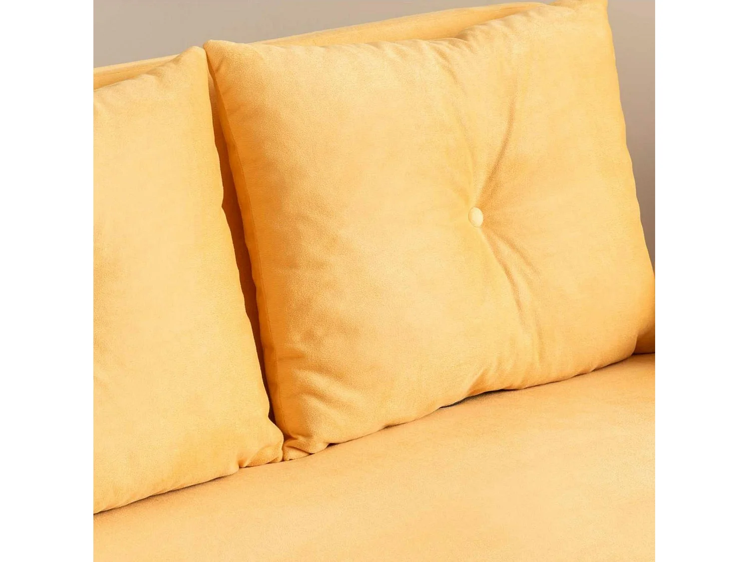 Canapé-lit d'appoint en velours jaune, 2 places LOJA