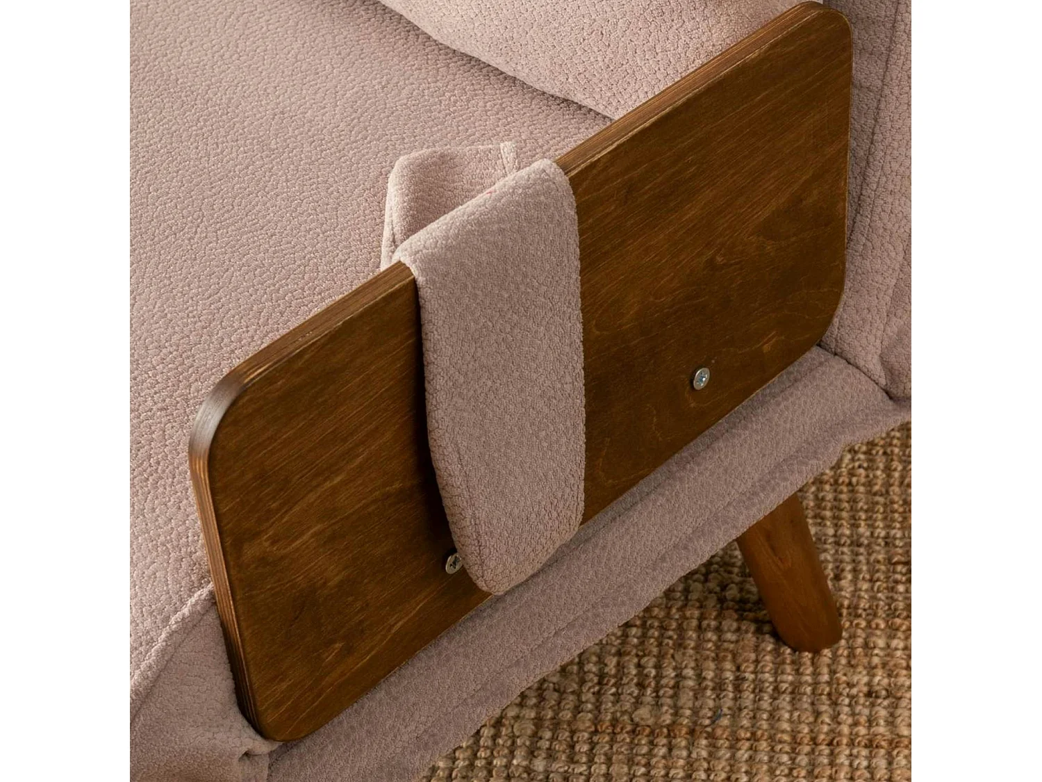 Canapé-lit d'appoint en velours rose, 2 places LOJA