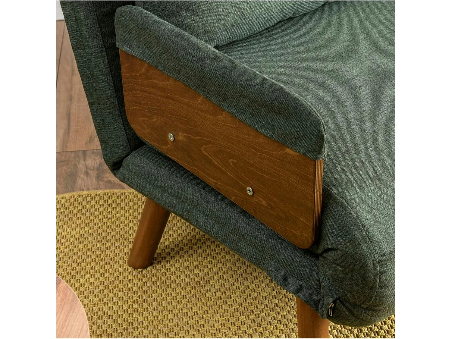 Canapé-lit d'appoint en tissu vert sapin, 2 places LOJA