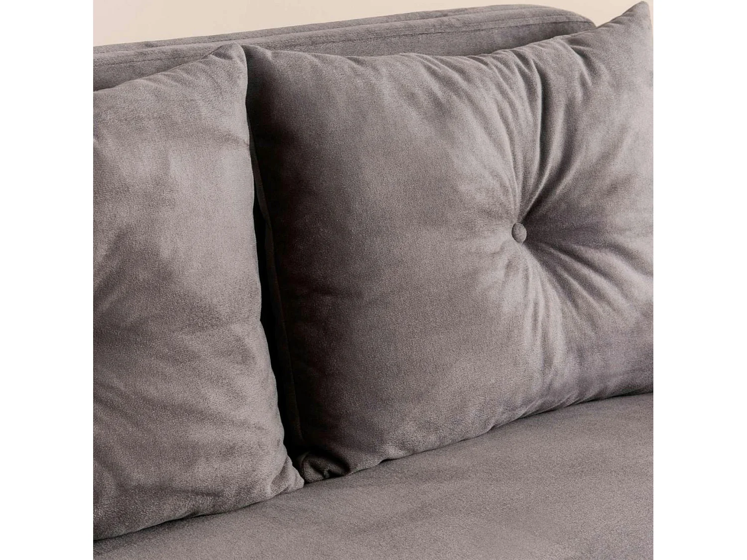 Canapé-lit d'appoint en velours gris, 2 places LOJA