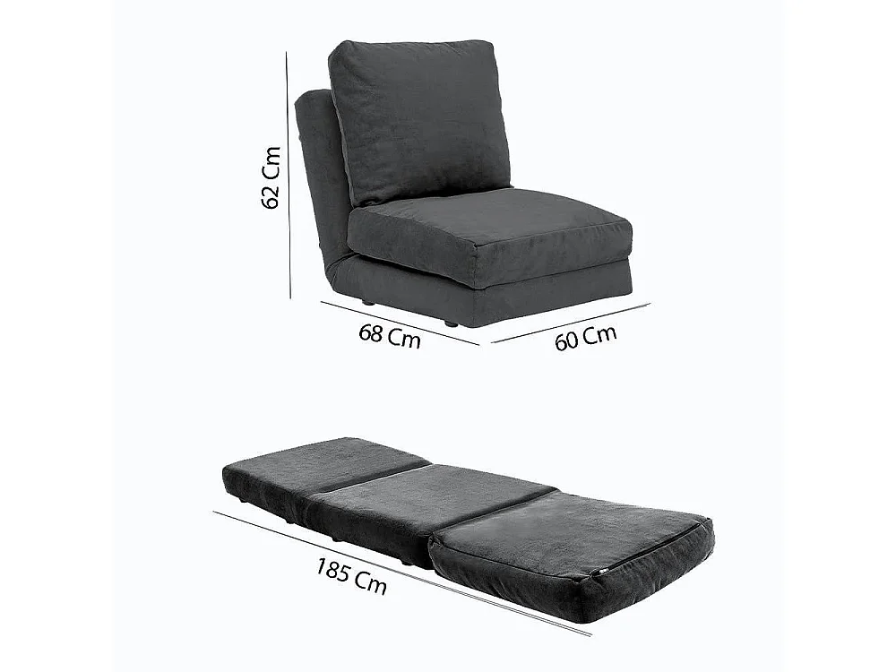 Fauteuil convertible bleu canard - tissu MODI