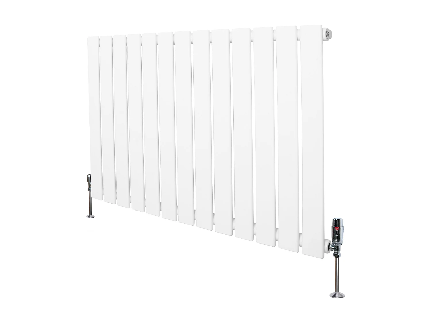 Radiatore Orizzontale 600 x 910 mm con Valvole TRV Bianco