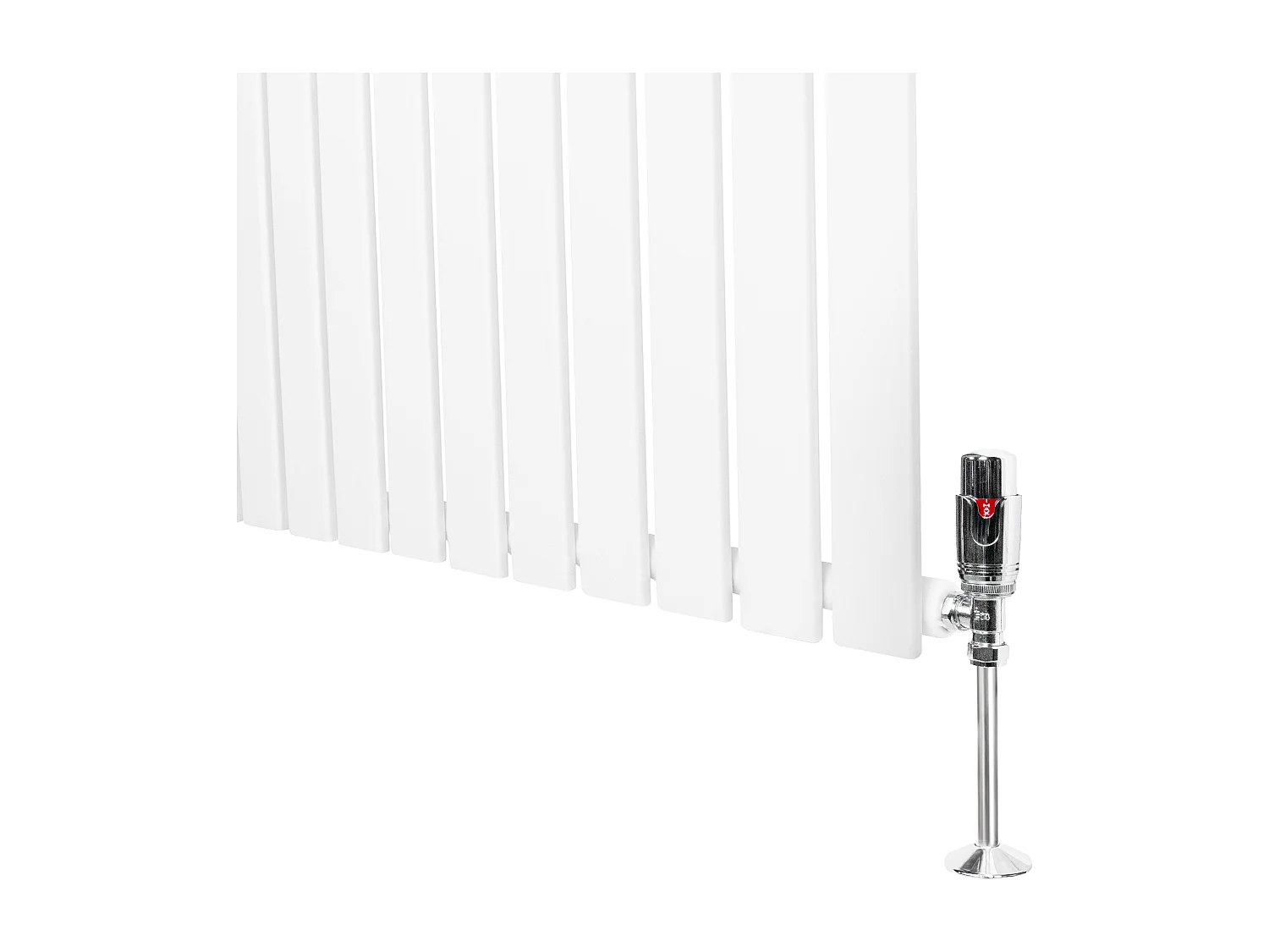 Radiatore Orizzontale 600 x 910 mm con Valvole TRV Bianco