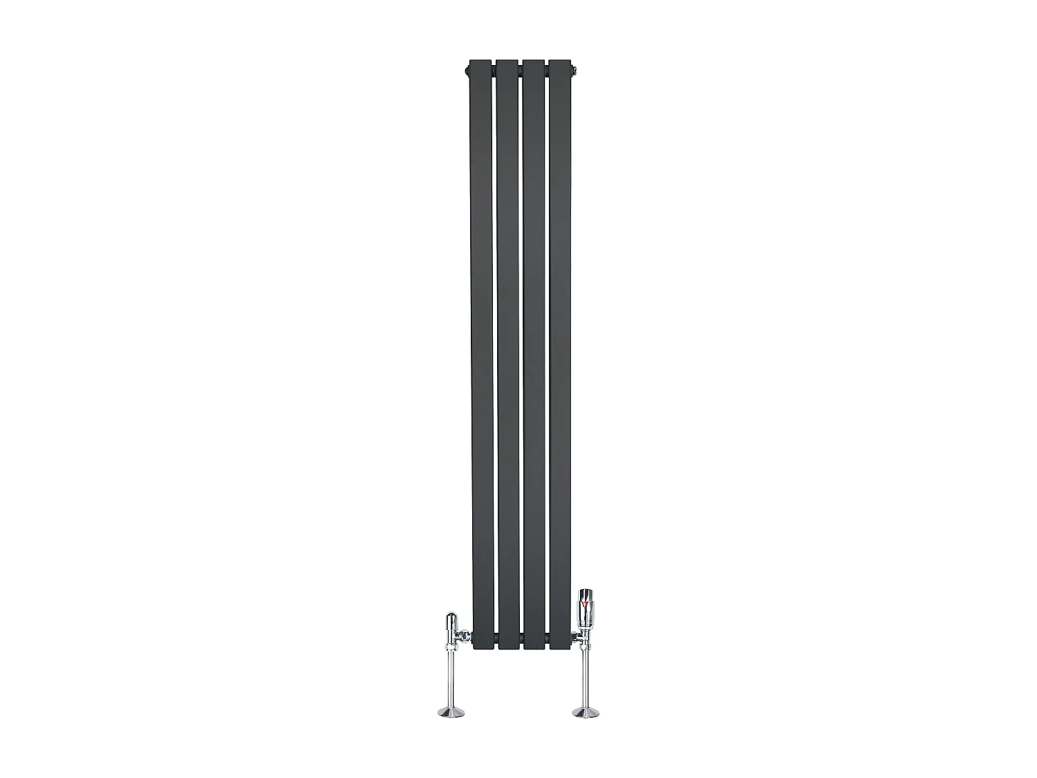 Radiador Plano Coluna Única 1600x280 mm - Cinza Antracite, Aço Carbono 1,5 mm, 627W, Alta Eficiência, Válvulas Termostáticas Incluídas, Fácil Instalação e Durável