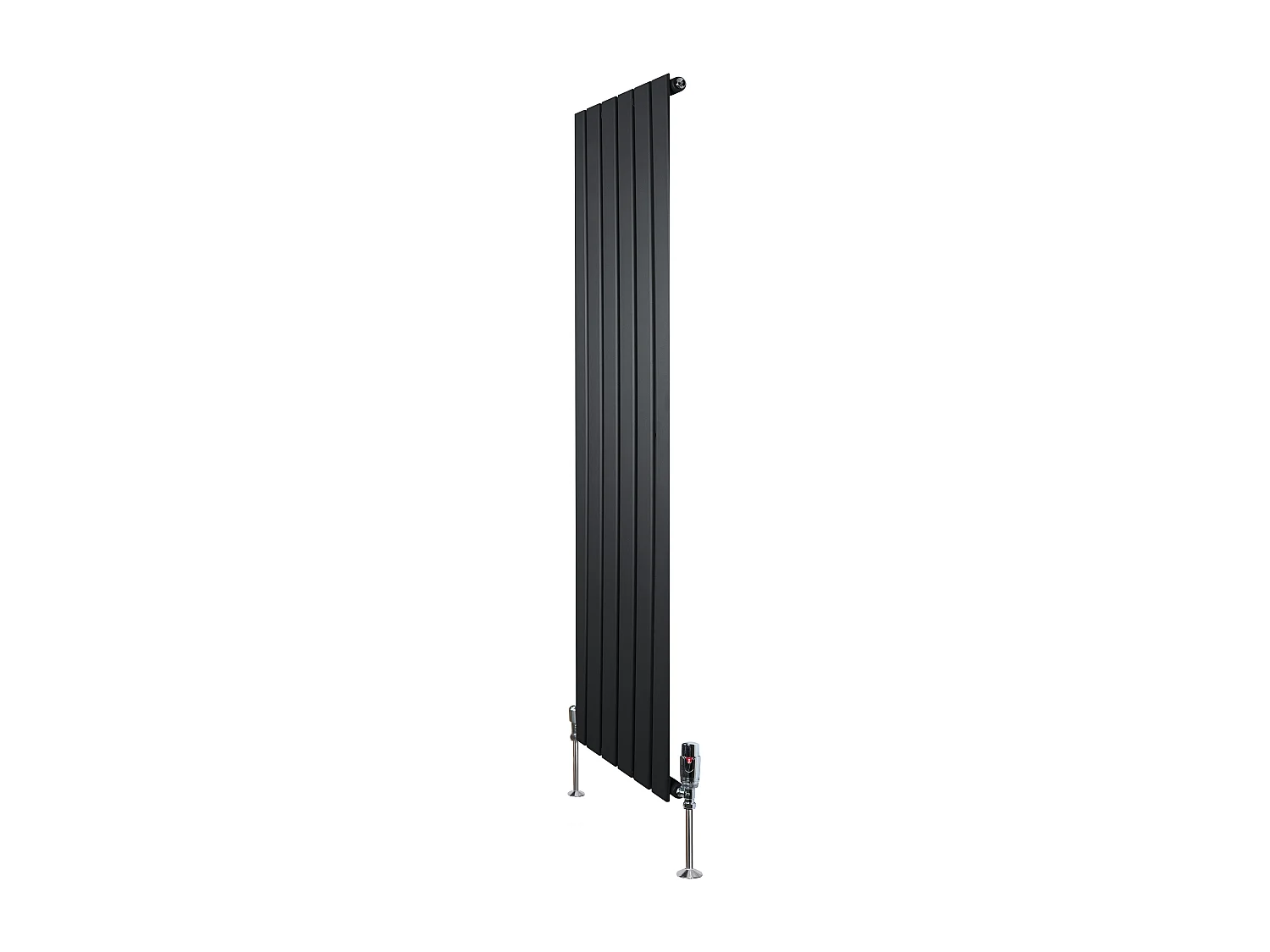 Radiador Plano Coluna Única 1600x420 mm - Preto, Aço Carbono 1,5 mm, 941W, Alta Eficiência, Válvulas Termostáticas Incluídas, Fácil Instalação e Durável