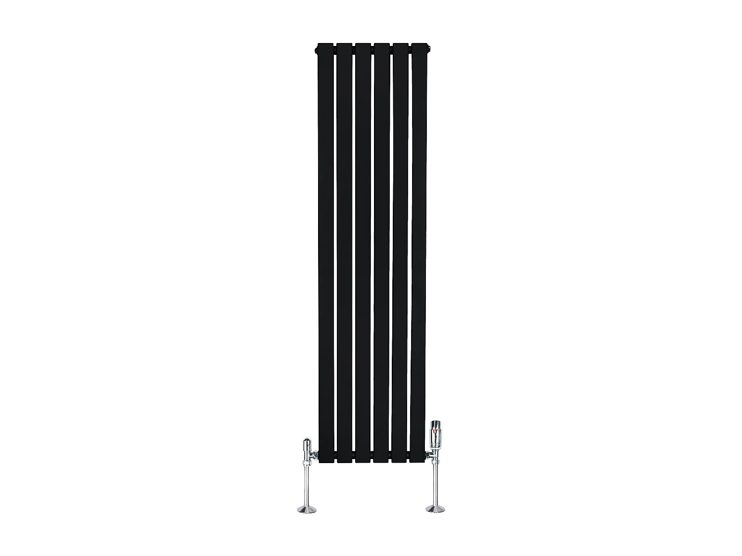 Radiador Plano Coluna Única 1600x420 mm - Preto, Aço Carbono 1,5 mm, 941W, Alta Eficiência, Válvulas Termostáticas Incluídas, Fácil Instalação e Durável