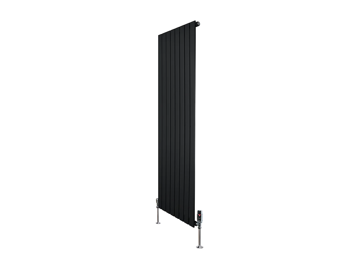 Radiador Plano Coluna Única 1600x560 mm - Preto, Aço Carbono 1,5 mm, 1229W, Alta Eficiência, Válvulas Termostáticas Incluídas, Fácil Instalação e Durável