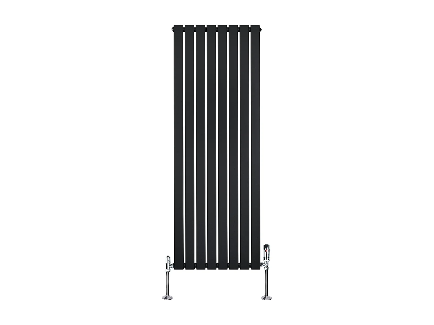 Radiador Plano Coluna Única 1600x560 mm - Preto, Aço Carbono 1,5 mm, 1229W, Alta Eficiência, Válvulas Termostáticas Incluídas, Fácil Instalação e Durável