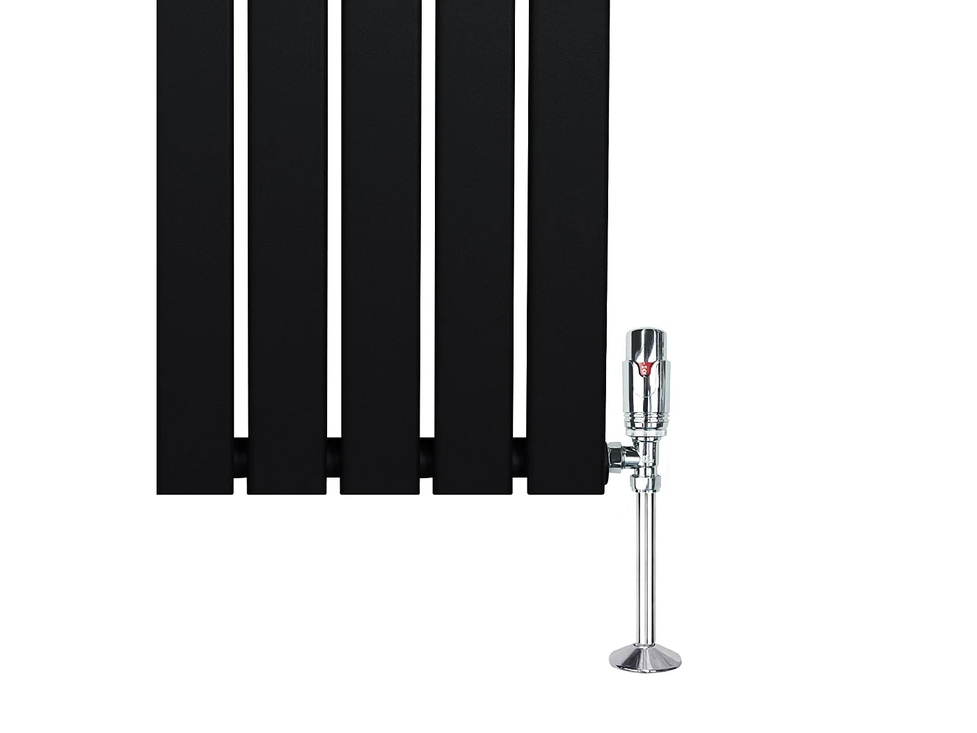 Radiador Plano Coluna Única 600x700 mm - Preto, Aço Carbono 1,5 mm, 635 W, Alta Eficiência, Válvulas Termostáticas Incluídas, Fácil Instalação e Durável