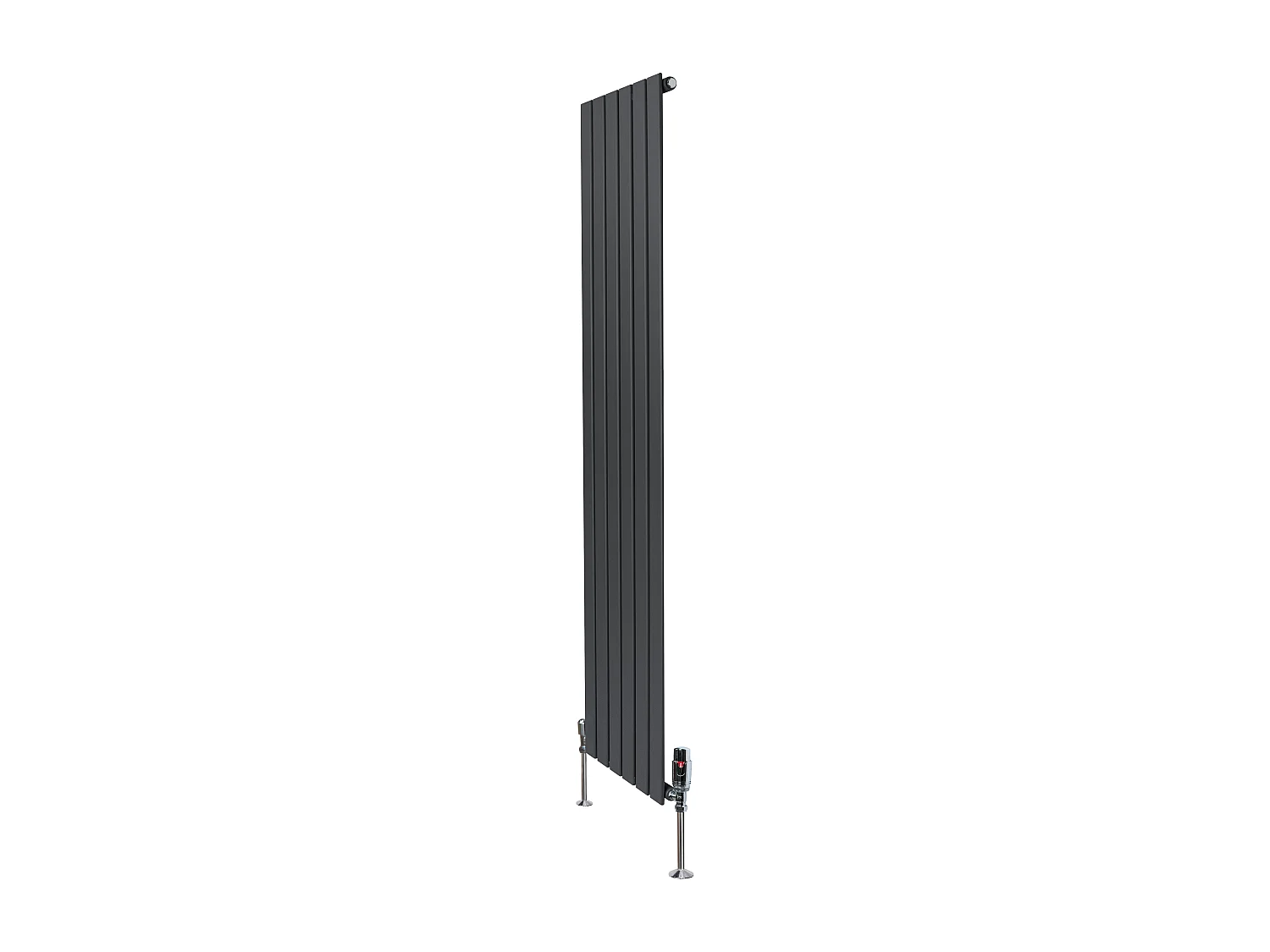 Radiador Plano Coluna Única 1800x420 mm - Cinzento Antracite, Aço 1,5 mm, 1059W, Alta Eficiência, Válvulas Termostáticas Incluídas, Fácil Instalação e Durável