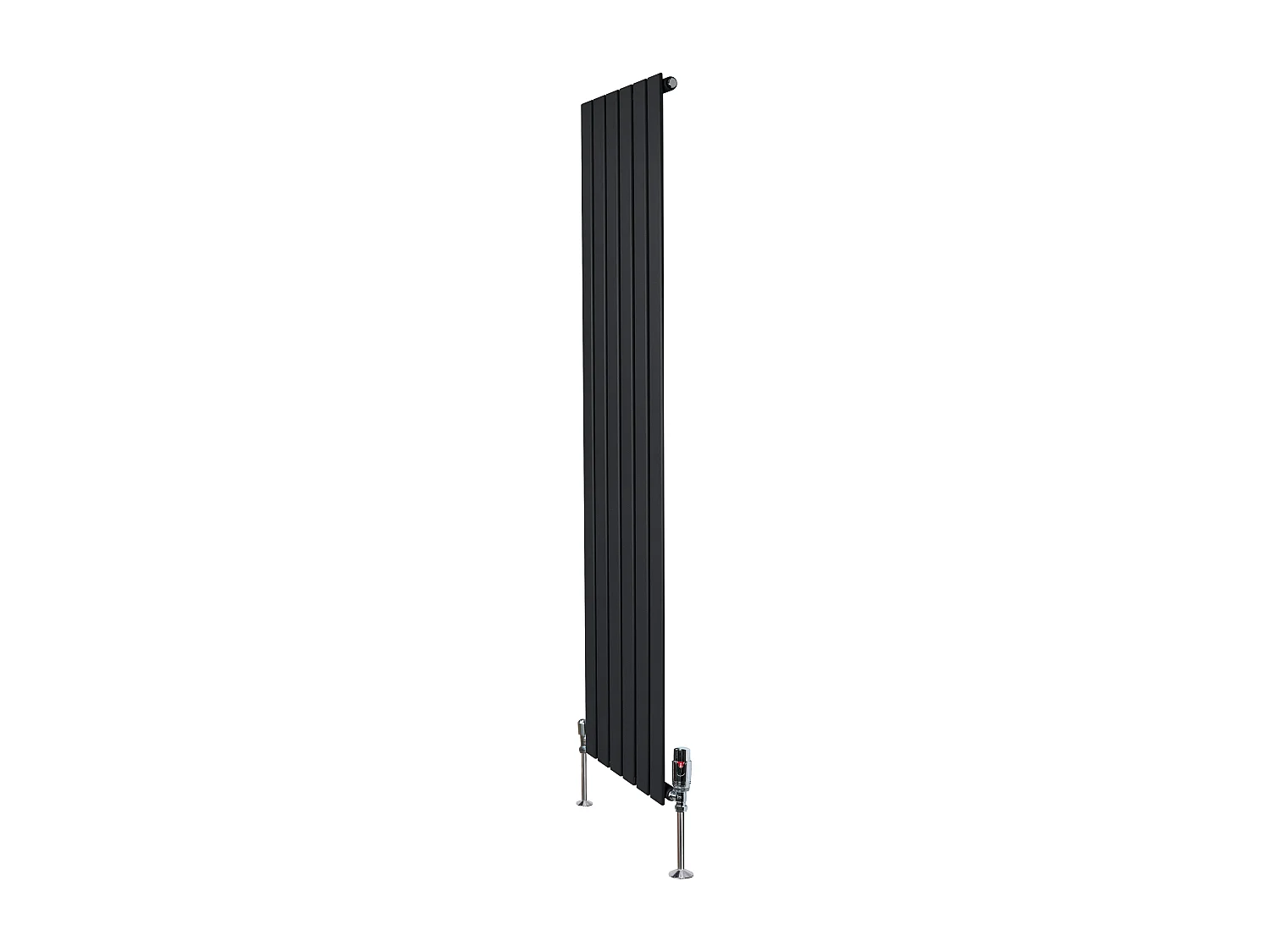 Radiador Plano Coluna Única 1800x420 mm - Preto, Aço Carbono 1,5 mm, 1059W, Alta Eficiência, Válvulas Termostáticas Incluídas, Fácil Instalação e Durável