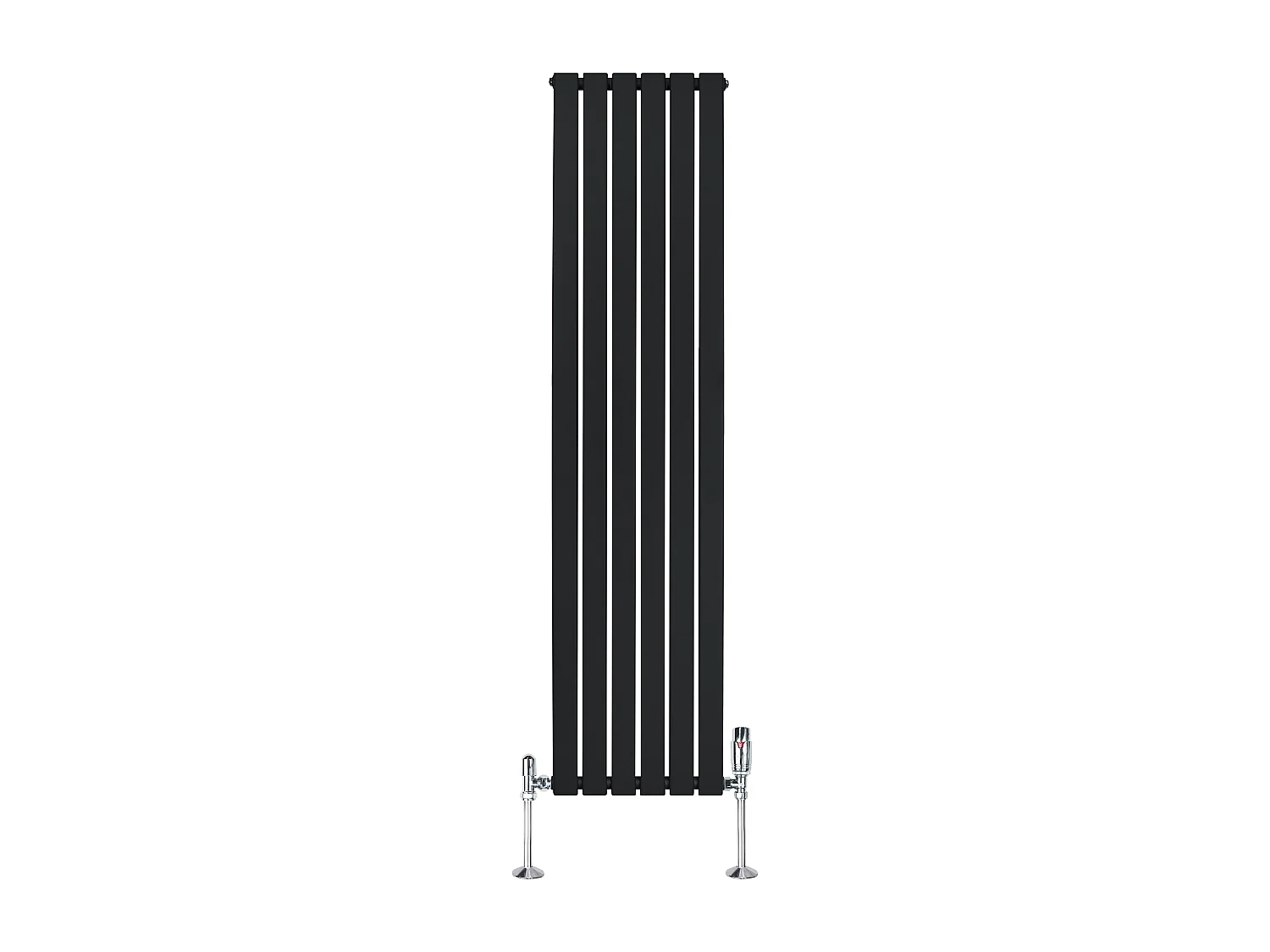 Radiador Plano Coluna Única 1800x420 mm - Preto, Aço Carbono 1,5 mm, 1059W, Alta Eficiência, Válvulas Termostáticas Incluídas, Fácil Instalação e Durável